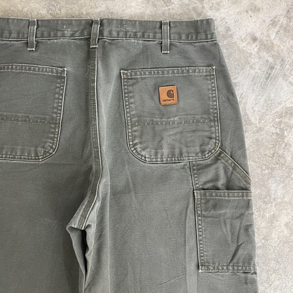 Carhartt Vintage Carhartt Moss Green Carpenter Workwear Pants Size US 34 / EU 50 - 20 Thumbnail