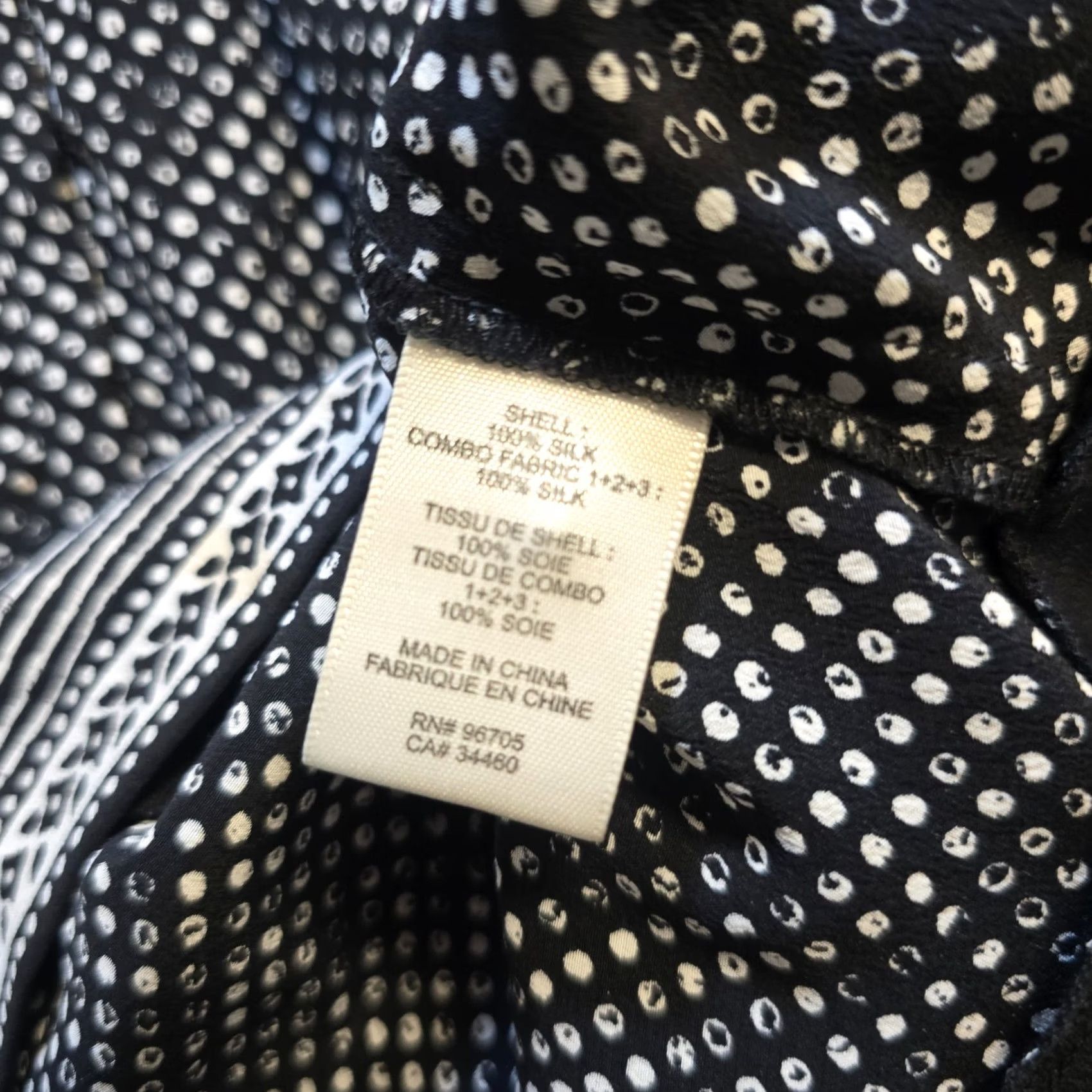 Rebecca Taylor Rebecca Taylor Blouse Womens Size 10 Black Silk Dotted Long Sleeve Casual Round Neck Geometric Classic Designer Size L / US 10 / IT 46 - 7 Thumbnail
