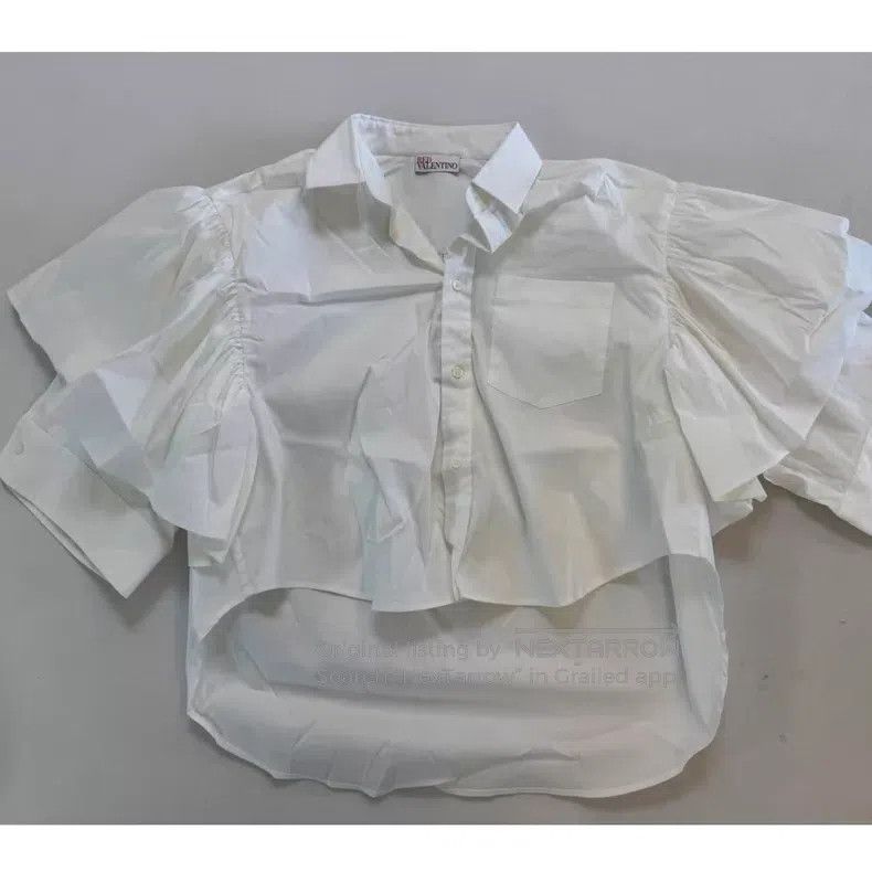 Valentino Valentino White short-sleeved shirt Size S / US 4 / IT 40 - 1 Thumbnail