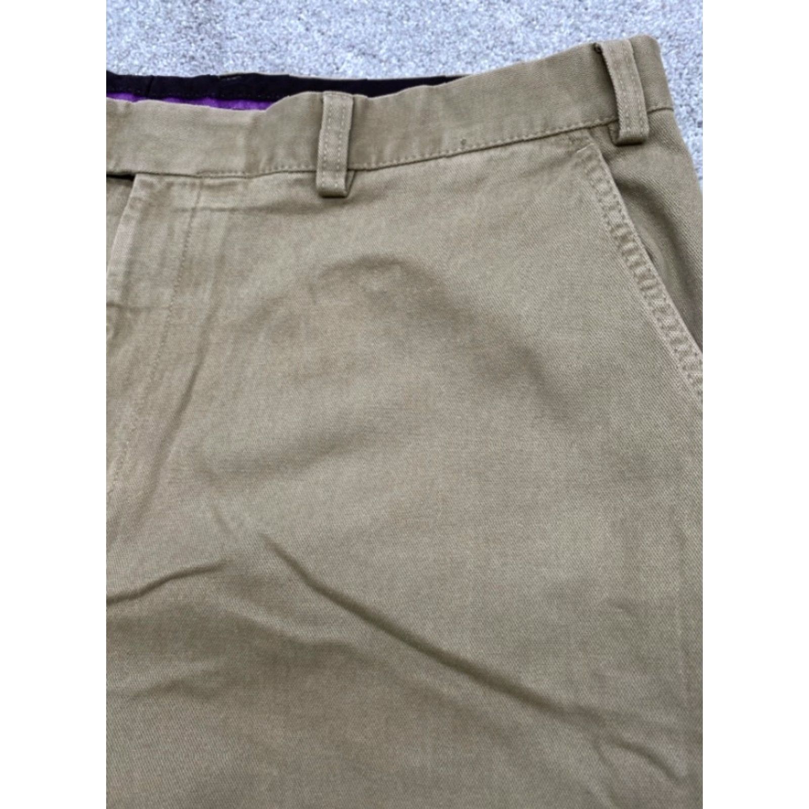 Vintage Hiltl Dress Pants Men's 38x31 Beige Trousers Cuffed Twill Cotton Dress Pants Mens 38 Beige Size US 38 / EU 54 - 6 Thumbnail