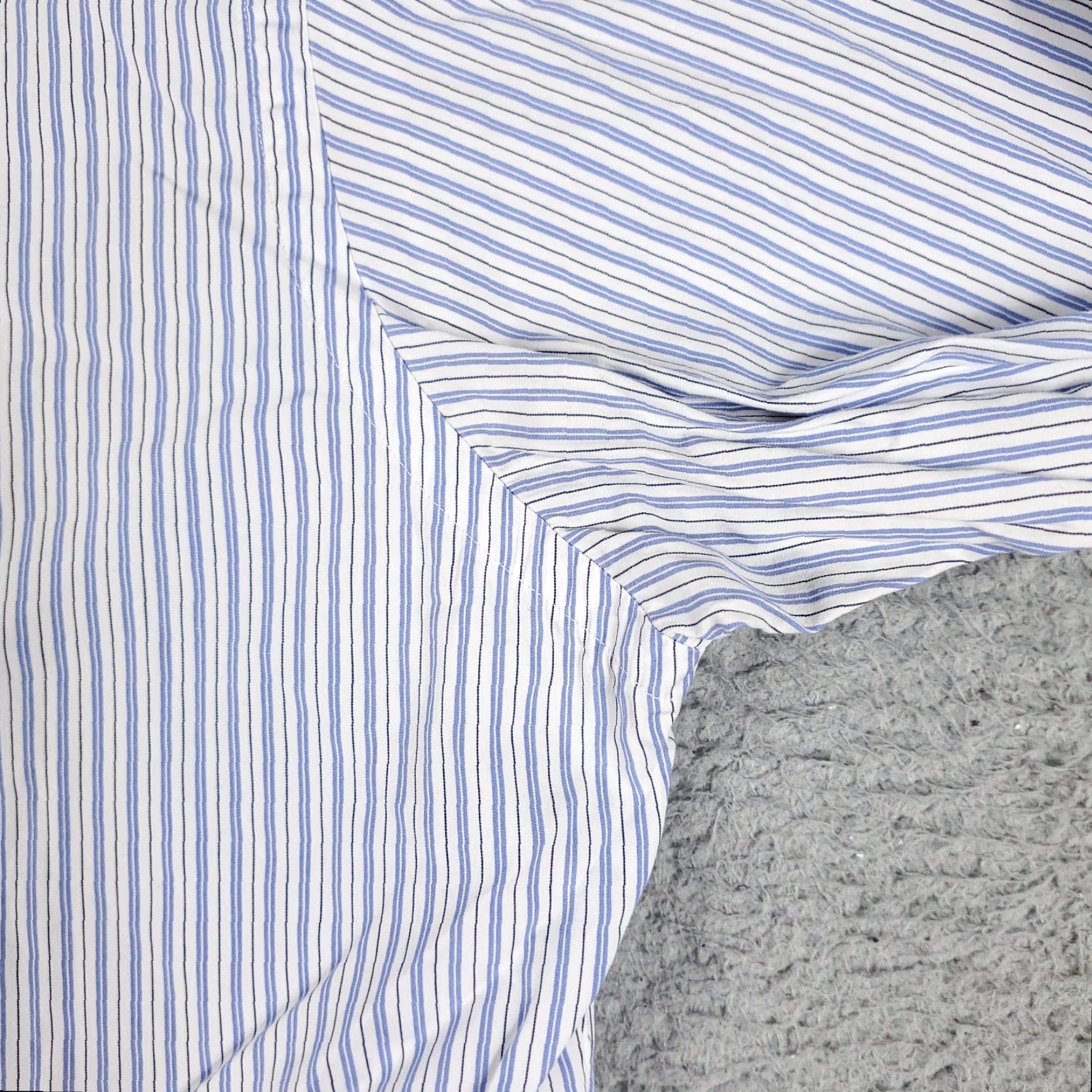 Ralph Lauren Ralph Lauren Shirt Mens 17 Blue Striped Dress Button-Down Long Sleeve 17 Dress Shirt Blue Mens Regular 90s American Classic Modern Size 46R - 4 Thumbnail