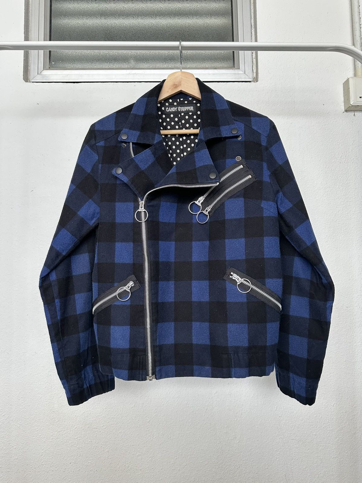 Hysteric Glamour 🔥 Cyberpunk 🔥00's Candy Stripper plaid punk jacket Size US M / EU 48-50 / 2 - 6 Thumbnail