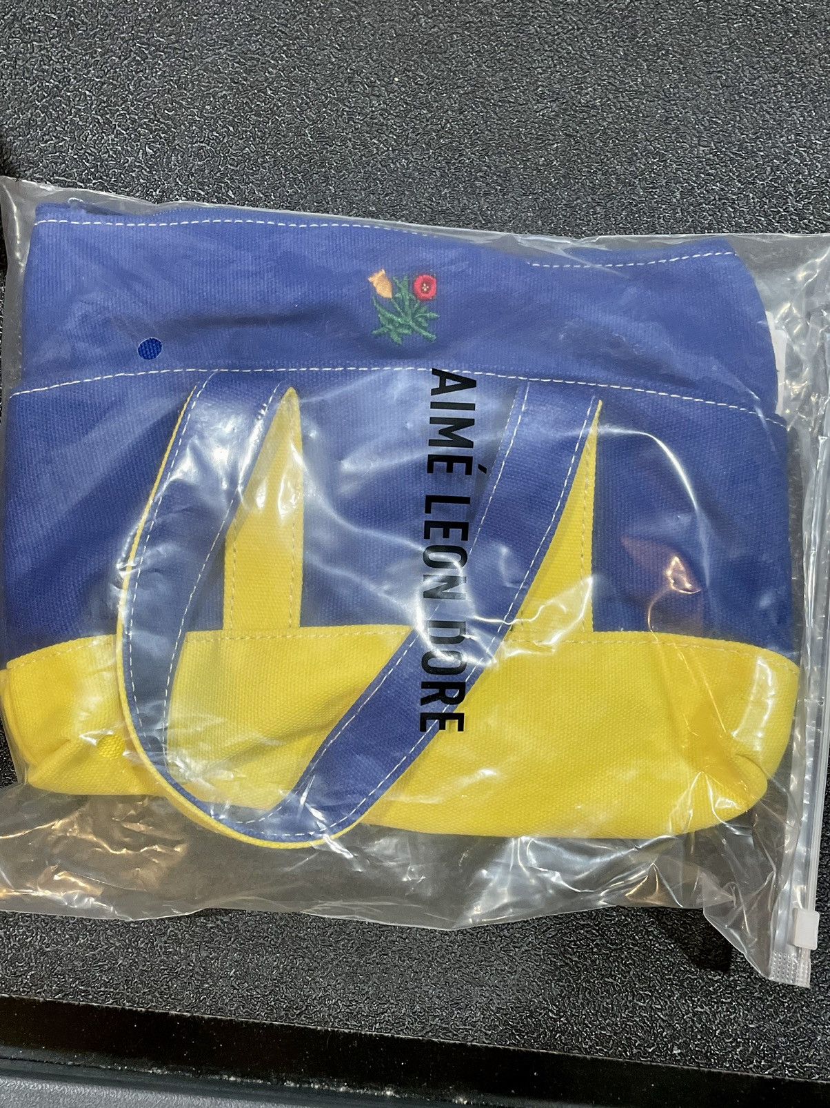 Aime Leon Dore ALD Crest Contrast Mini Tote Bag in Set Sail Blue/Yellow Size ONE SIZE - 1 Thumbnail