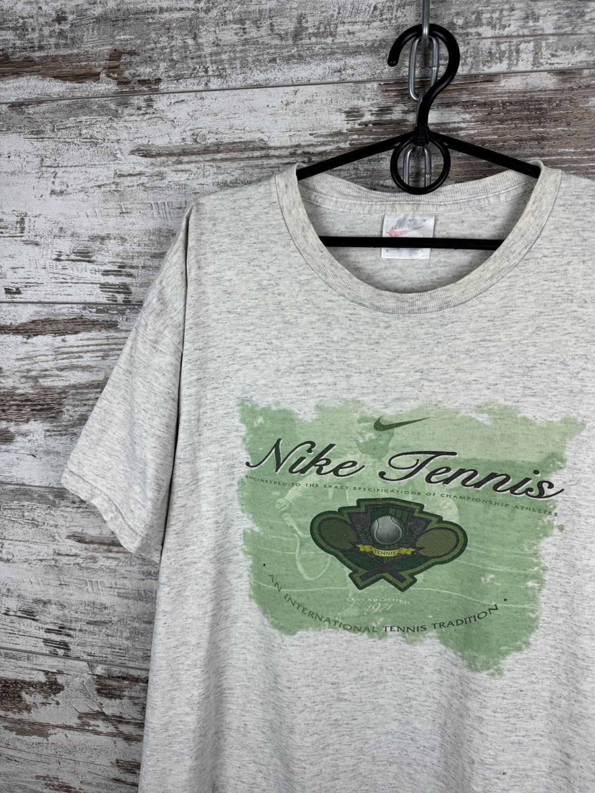 Nike × Vintage Mens Vintage Nike tennis USA T-shirt big logo tee rare 90s Size US L / EU 52-54 / 3 - 4 Thumbnail