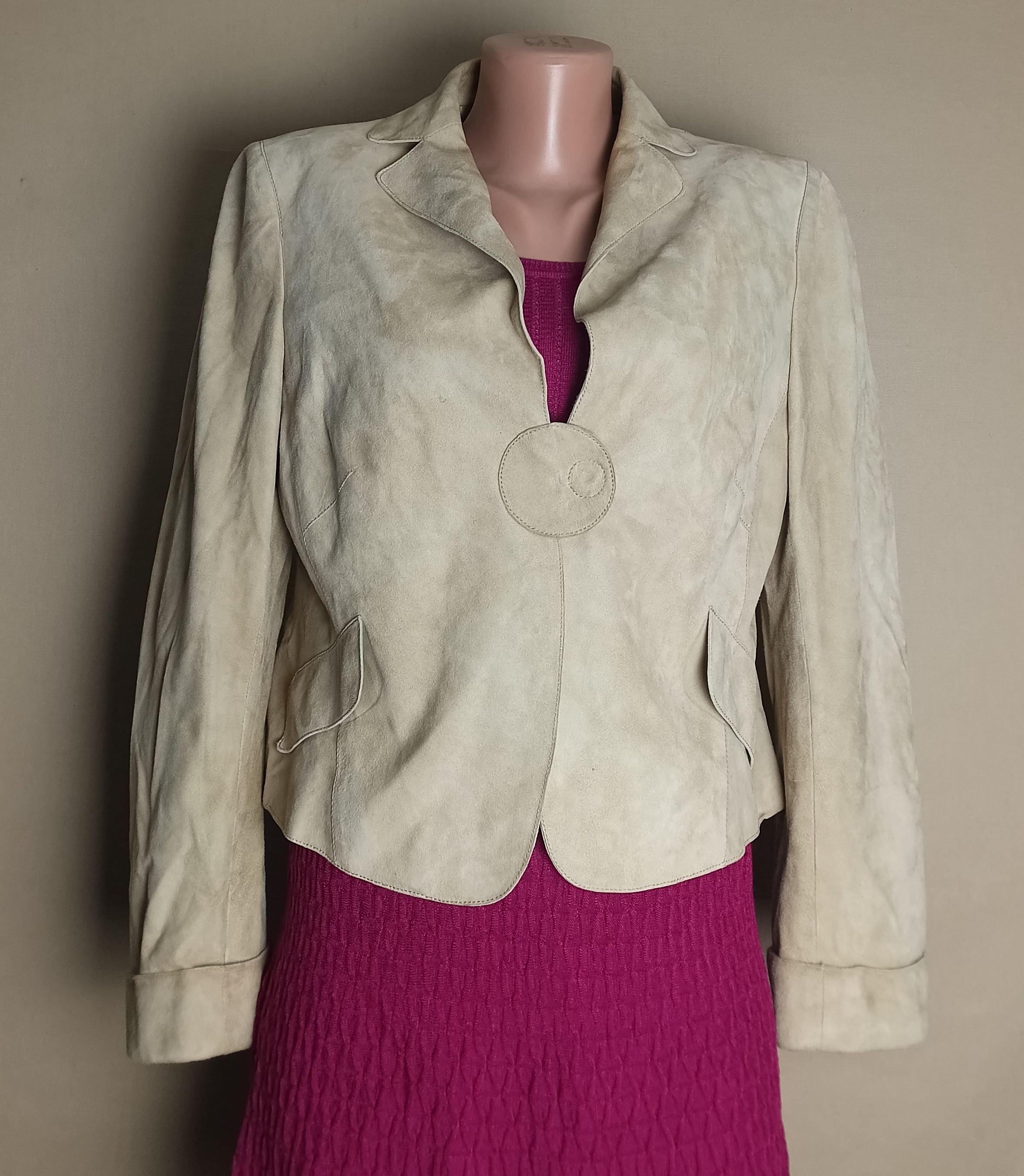 Akris AKRIS Punto Kid Suede Leather Blazer Jacket US10 EU40 Size L / US 10 / IT 46 - 1 Thumbnail