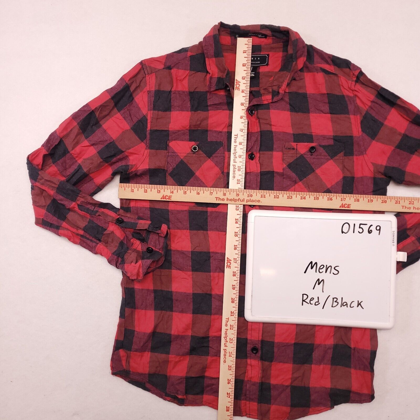 21 Men 21 Men Buffalo Check Flannel Button Up Shirt Mens Size M Red Size US M / EU 48-50 / 2 - 8 Thumbnail