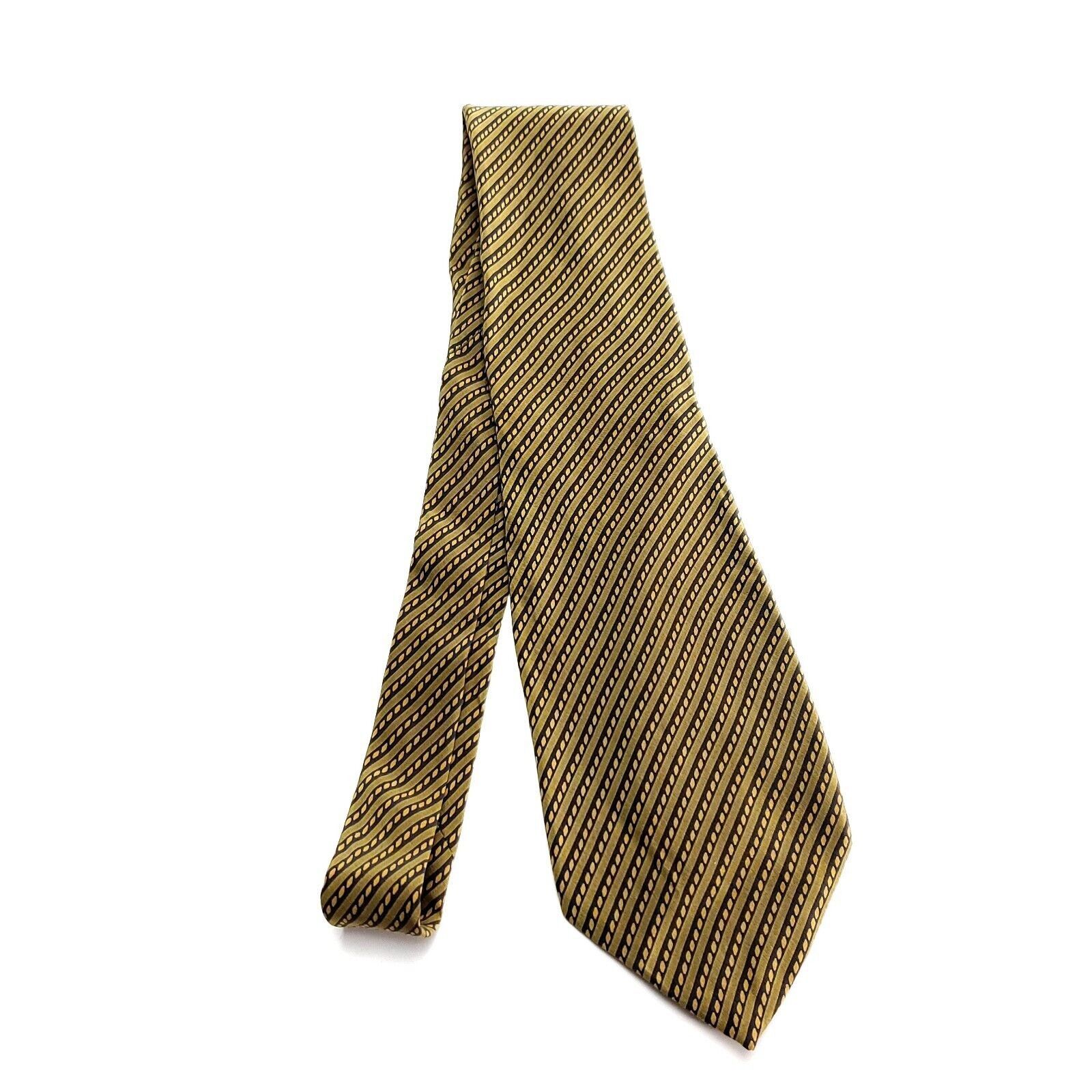 Giorgio Armani Giorgio Armani Brown Silk Tie Woven Short Regimental Striped Size ONE SIZE - 6 Thumbnail