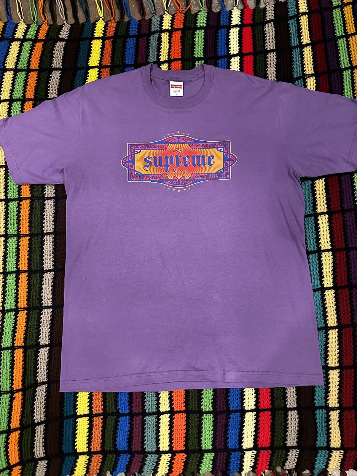 Supreme Supreme Top Shotta TShirt - Purple - Size L Size US L / EU 52-54 / 3 - 1 Thumbnail