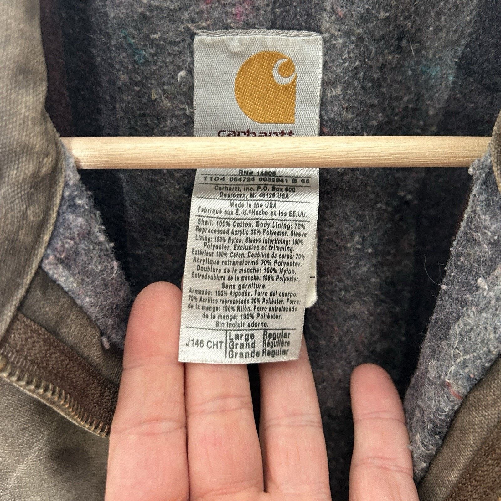 Carhartt Vintage Carhartt Blanket-Lined Detroit Jacket “Chestnut” Size US L / EU 52-54 / 3 - 14 Thumbnail
