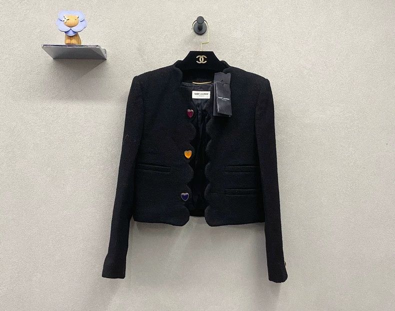 Saint Laurent Paris saint Laurent parisBlack Cropped Jacket 2503-Nextarrow Size XS / US 0-2 / IT 36-38 - 1 Thumbnail
