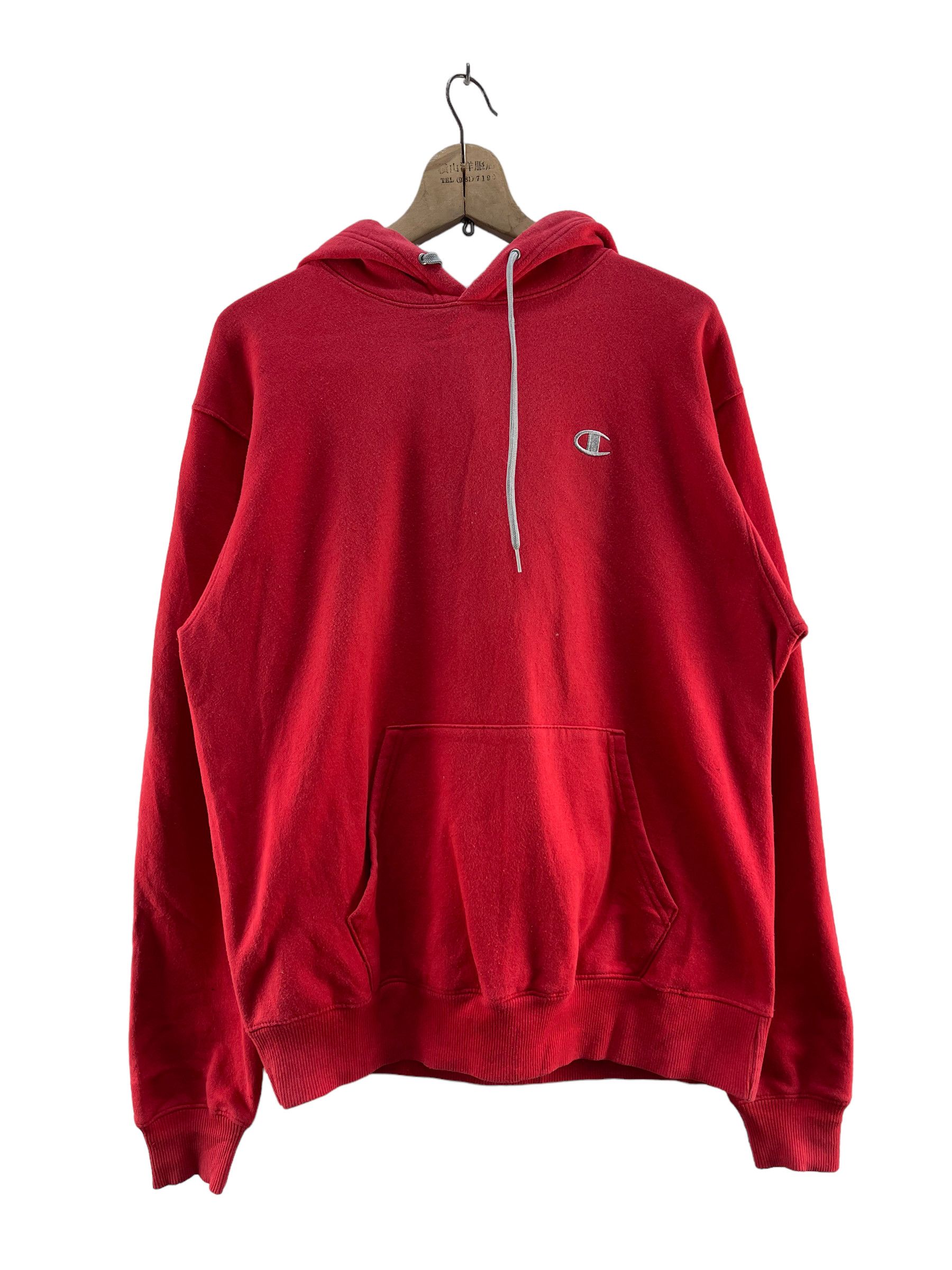 image of Vintage Champion Hoodies Sweatshirt in Red, Men's (Size Medium)