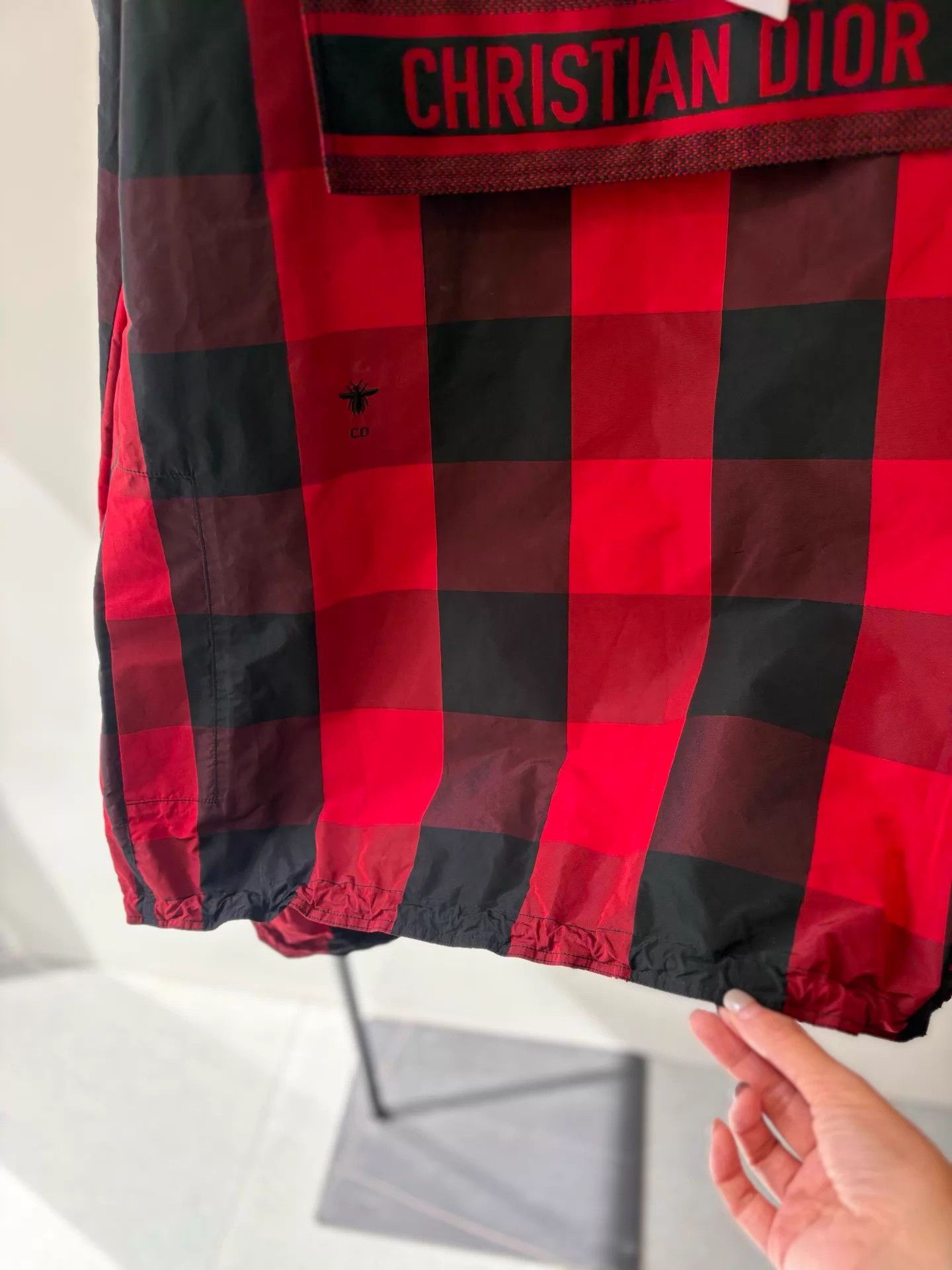 Dior Dior Red Black Check Hooded Classic Jacket Size S Size S / US 4 / IT 40 - 4 Thumbnail