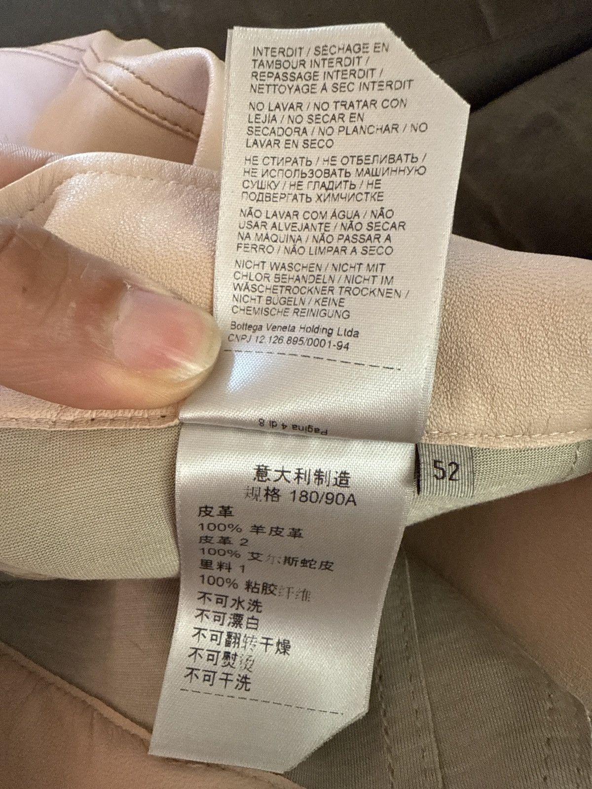 Bottega Veneta Bottega Veneta Lambskin/Ayer’s Snakeskin Salmon Leather Pant Size US 36 / EU 52 - 10 Thumbnail