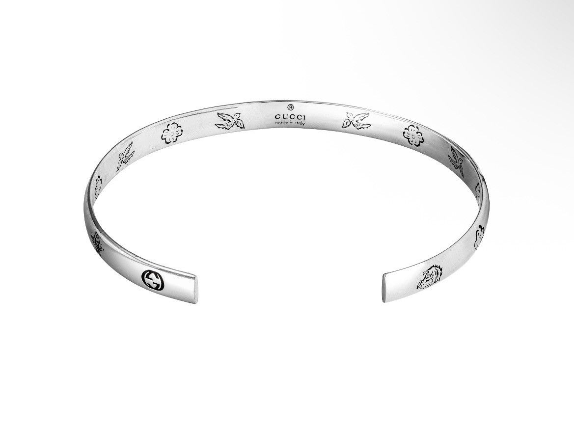 Gucci Gucci Blind for Love Silver Bangle Bracelet size 18 Size ONE SIZE - 2 Thumbnail