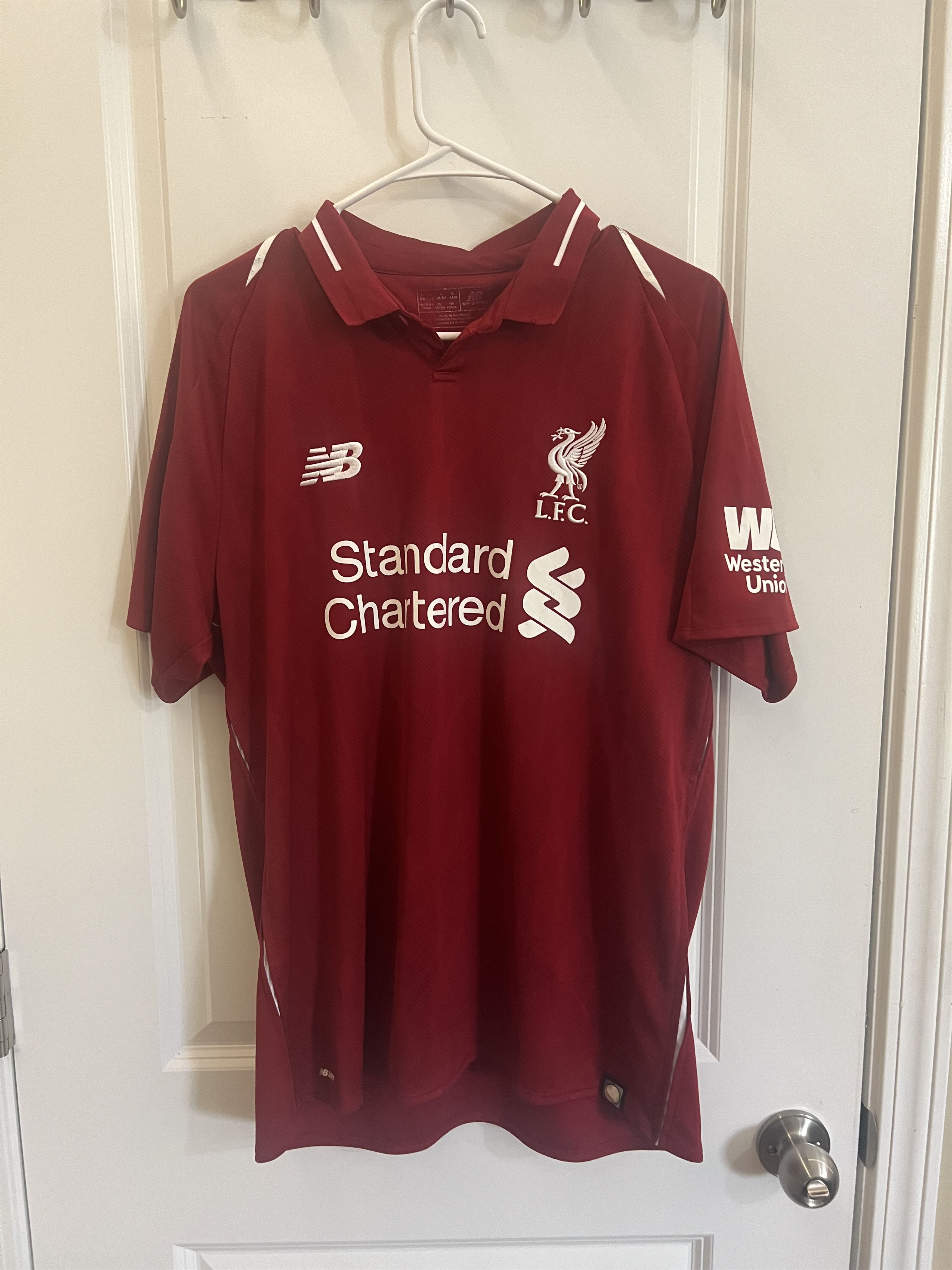 New Balance Liverpool Mohamed Salah 18/19 Vintage Home Soccer Jersey Size US L / EU 52-54 / 3 - 2 Thumbnail
