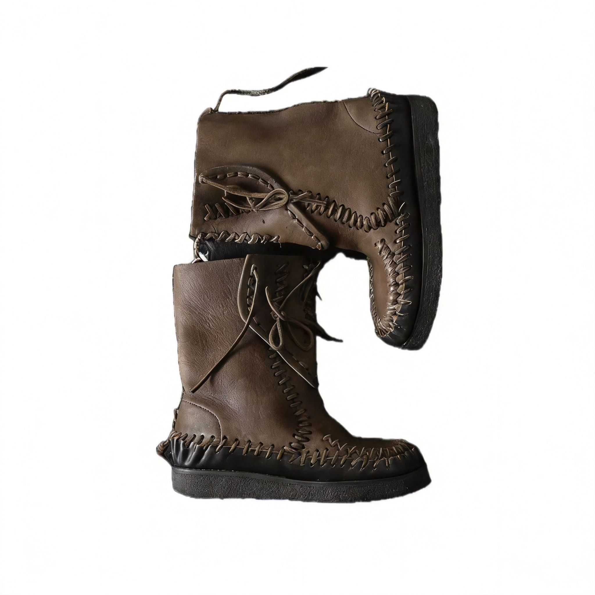 Vintage Vintage Cabane de Zucca Whipstitch Leather Boots/ | Grailed