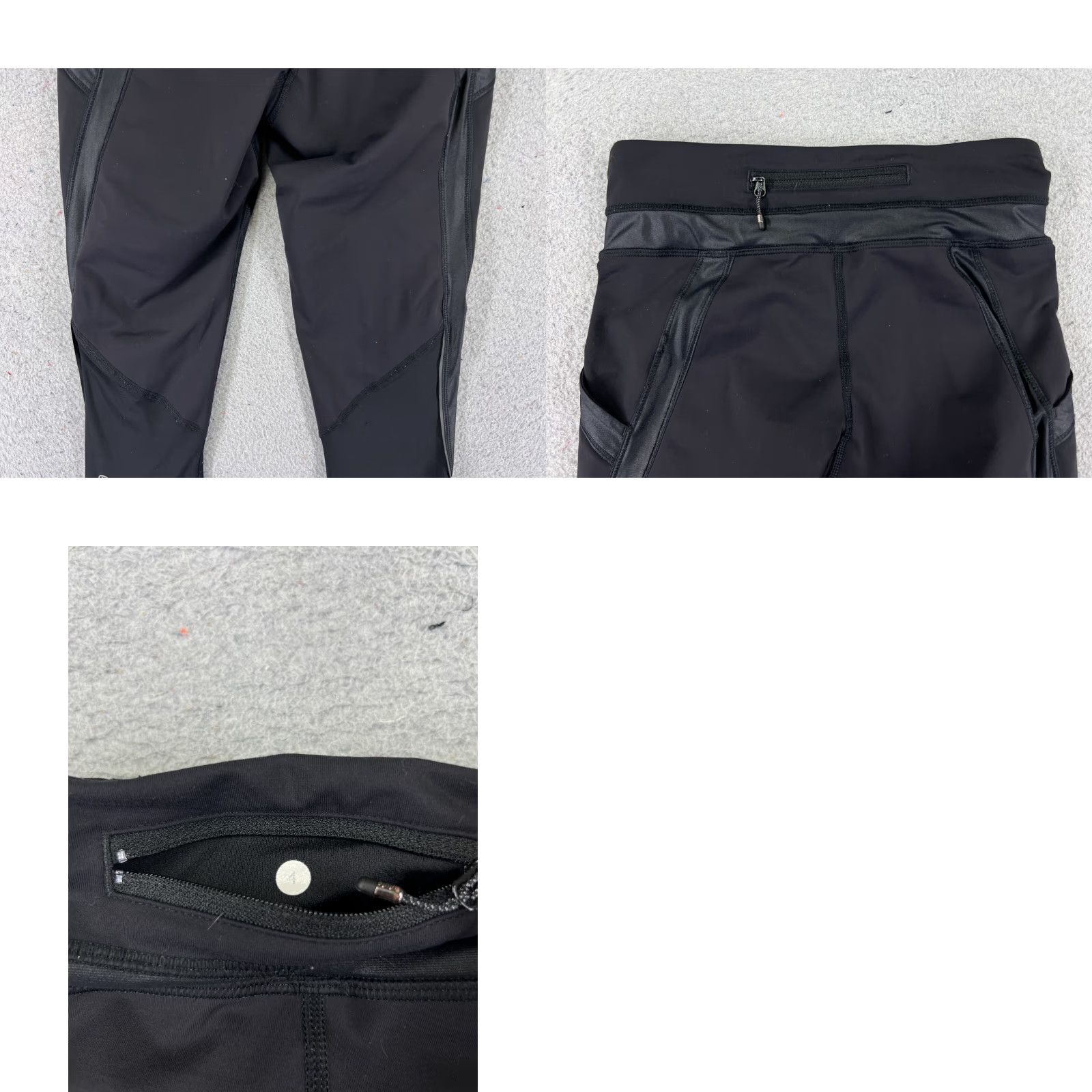 Lululemon VINTAGE Lululemon Pants Womens 4 Black Chase Me Crop II Luxtreme Fabric Run Gym W6B54S Size 27" / US 4 / IT 40 - 9 Thumbnail