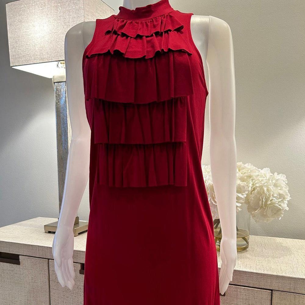 Michael Stars Michael Stars Sleeveless Ruffle Front Red Dress Size M / US 6-8 / IT 42-44 - 1 Thumbnail