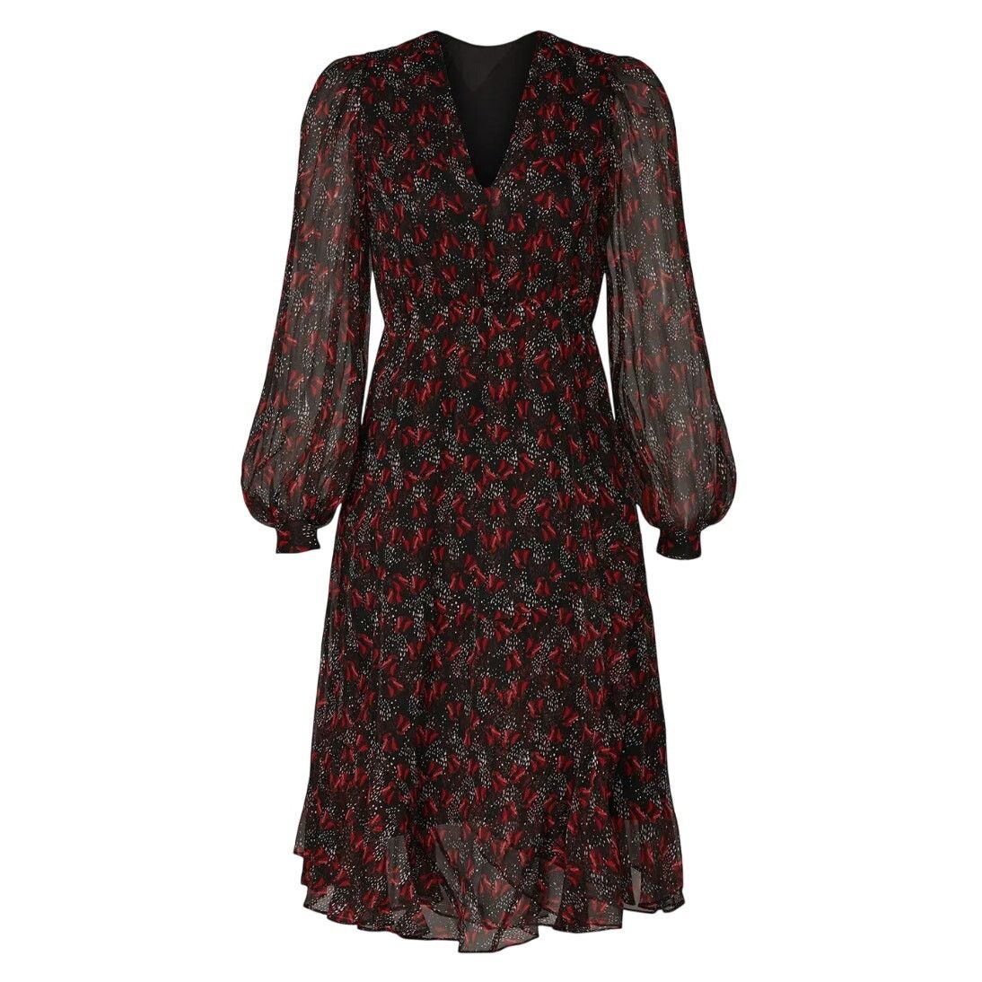 Pinko PINKO Red Floral Long Sleeve Dress, Size IT 38/US 2 Size XS / US 0-2 / IT 36-38 - 1 Thumbnail