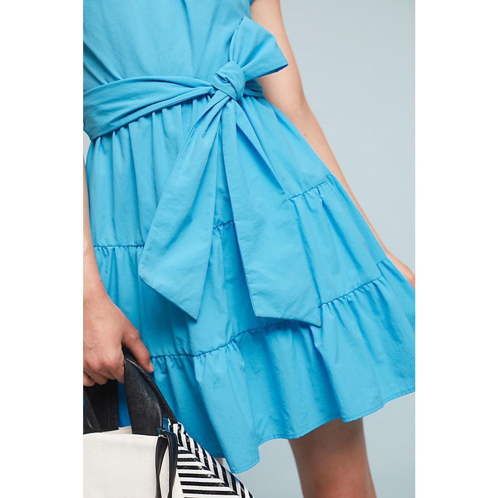 Anthropologie New Anthropologie Tiered Poplin Swing Blue Dress Eva Franco Size S / US 4 / IT 40 - 3 Thumbnail