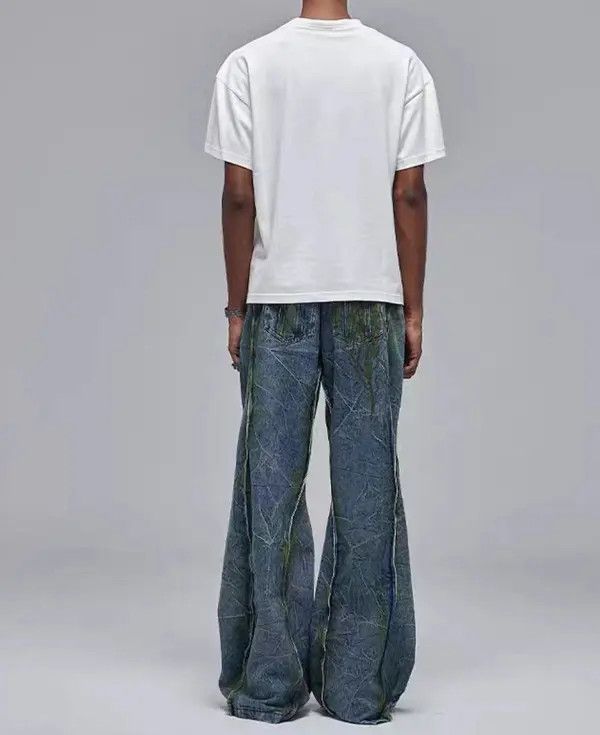 VIBE Water Ripple Heavy Duty Washed Distressed Jeans Size US 32 / EU 48 - 4 Thumbnail
