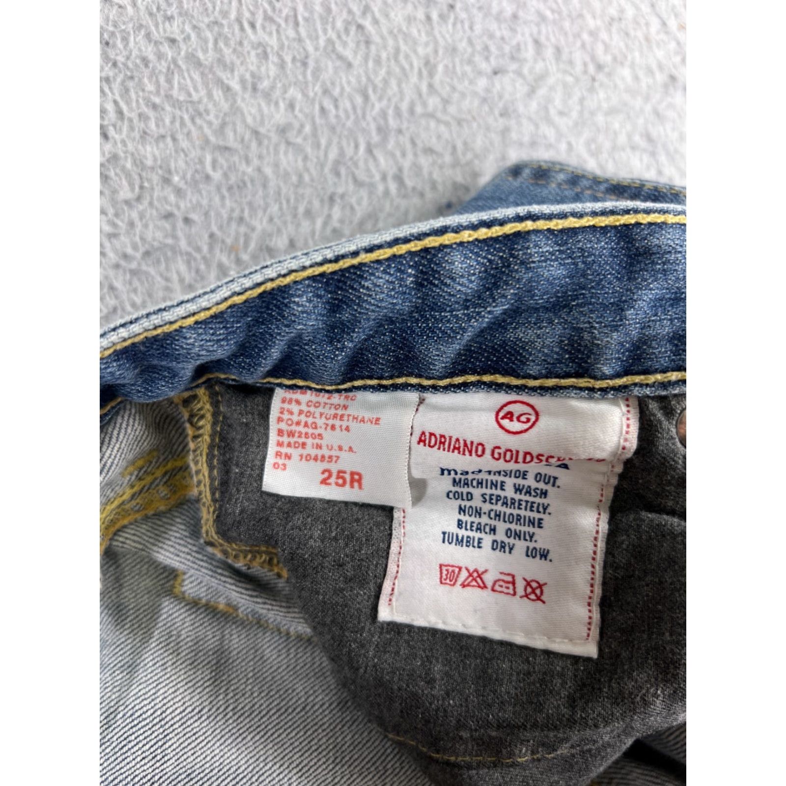 Denime AG Adriano Goldschmied Jeans Women's 29 Blue Denim Flared Embroidered 5-Pocket Cotton Blend Modern Fit Adult Women’s Size 29 Blue Size 29" - 4 Thumbnail