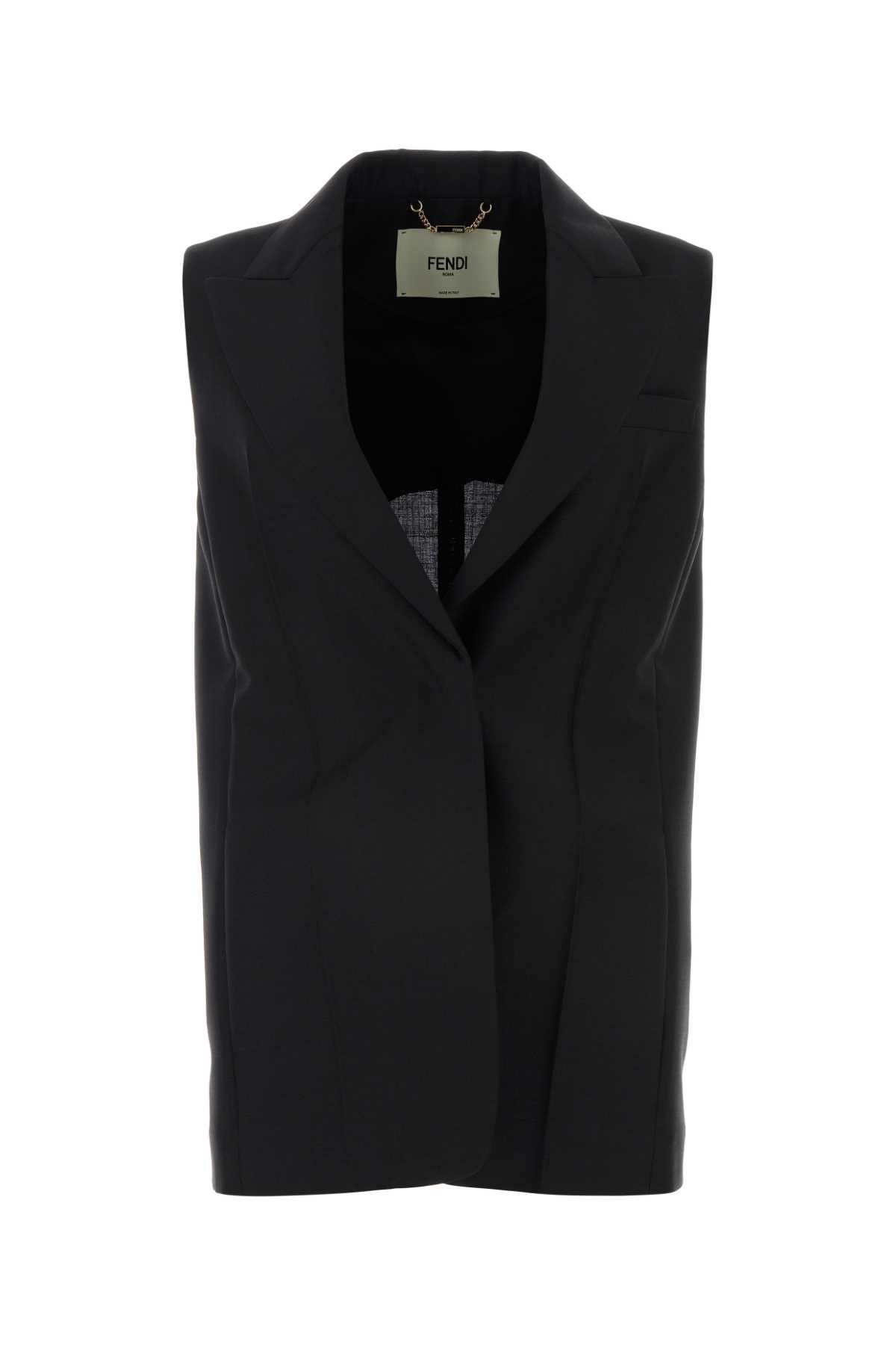 Fendi Black Mohair Blend Vest Size XS / US 0-2 / IT 36-38 - 1 Thumbnail
