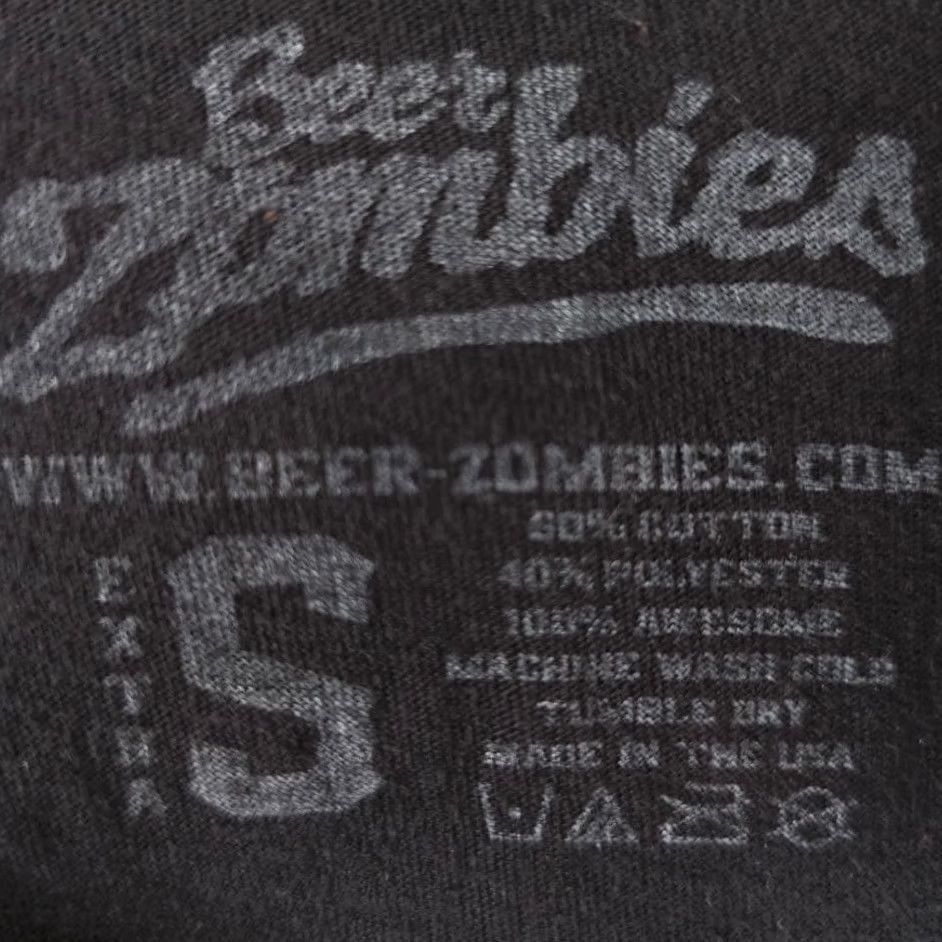 Vintage Beer Zombies T Shirt Mens XS Black Draft Till Death Las Vegas Made In USA Size US XS / EU 42 / 0 - 6 Thumbnail