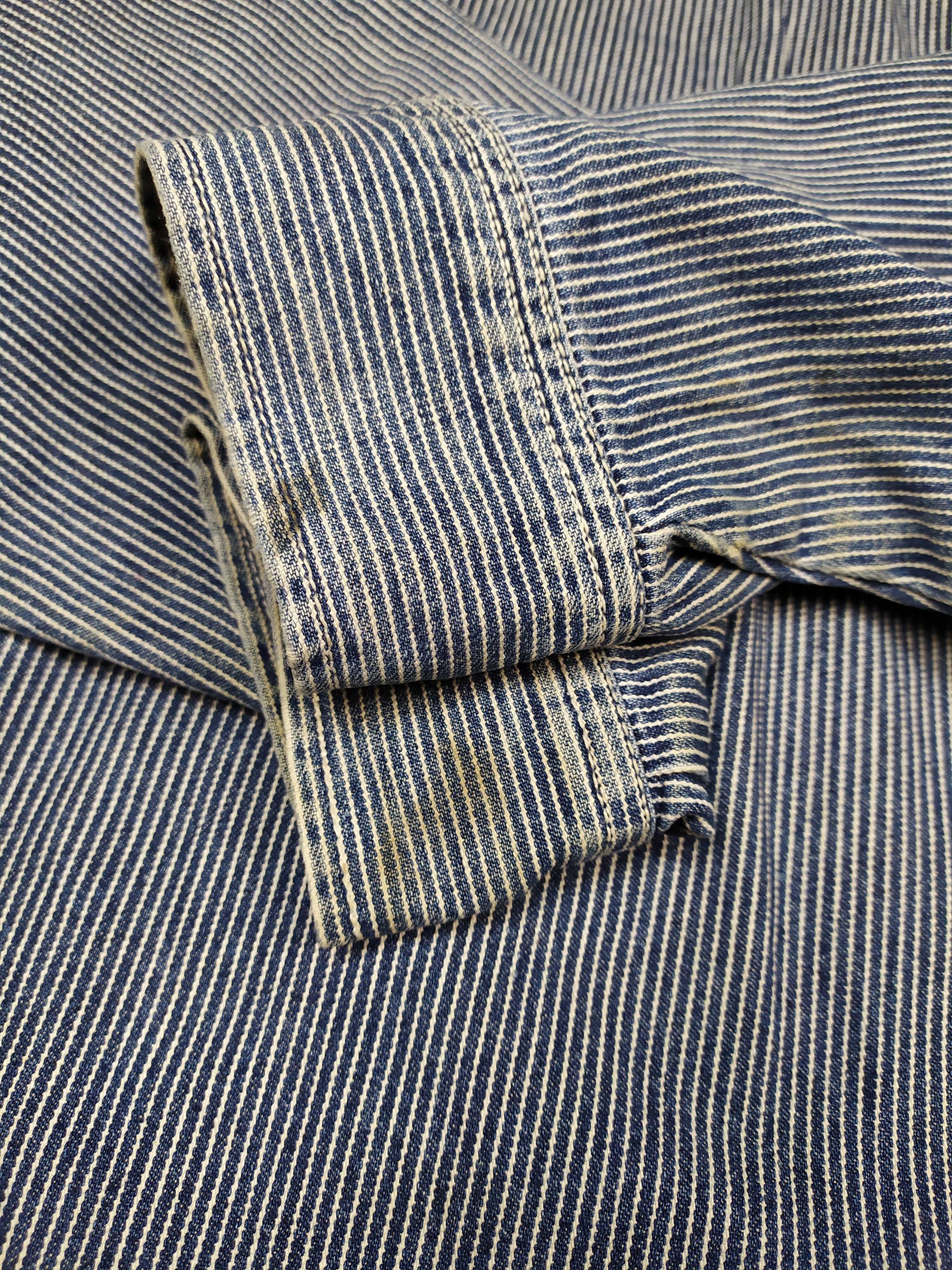 Japanese Brand Vintage Dogman Hickory Stripe Denim Workers Jacket Size US L / EU 52-54 / 3 - 8 Thumbnail