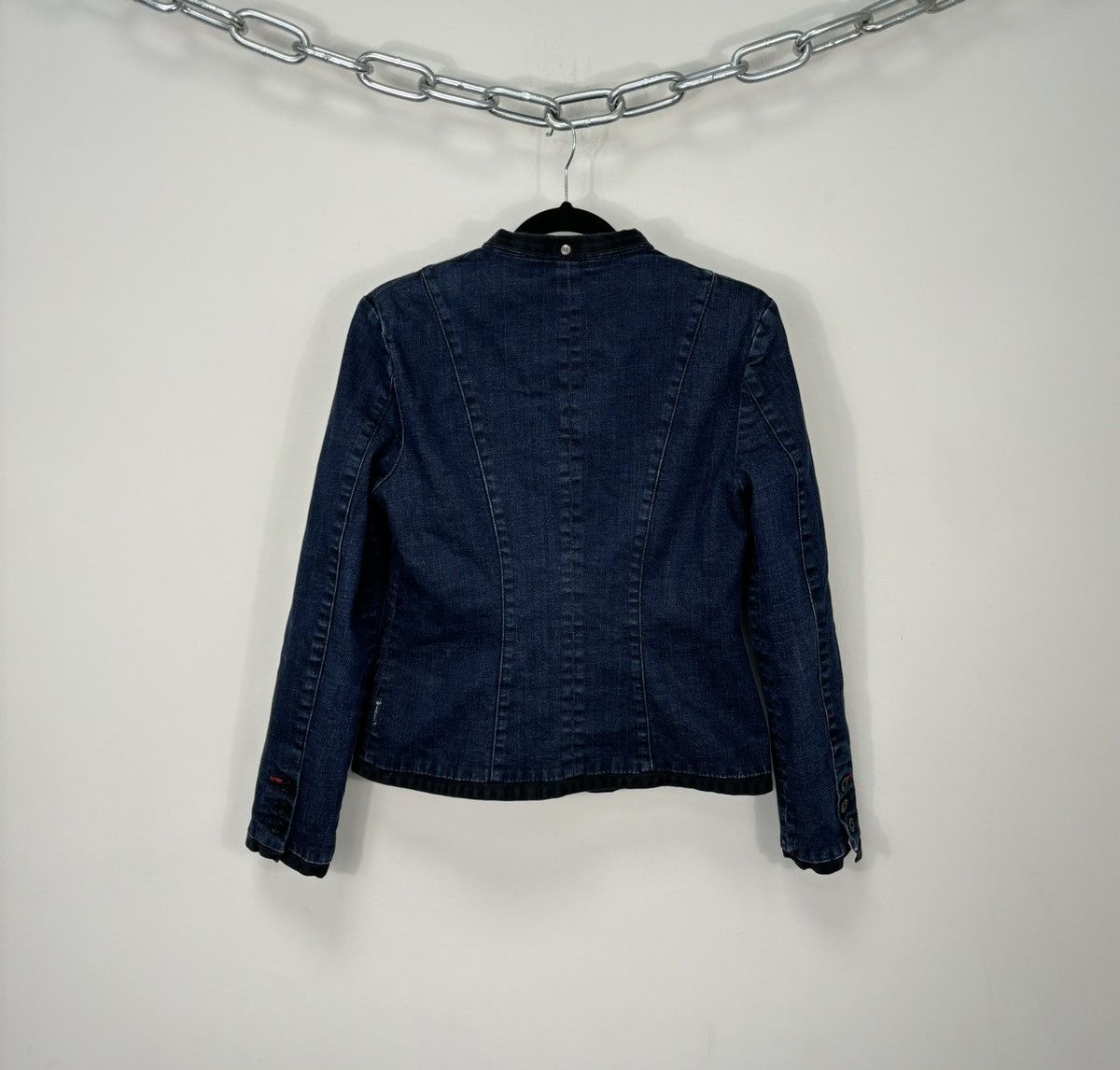 Armani Vintage Armani Jeans Indigo Women’s Archival Denim Jacket Size L / US 10 / IT 46 - 3 Thumbnail
