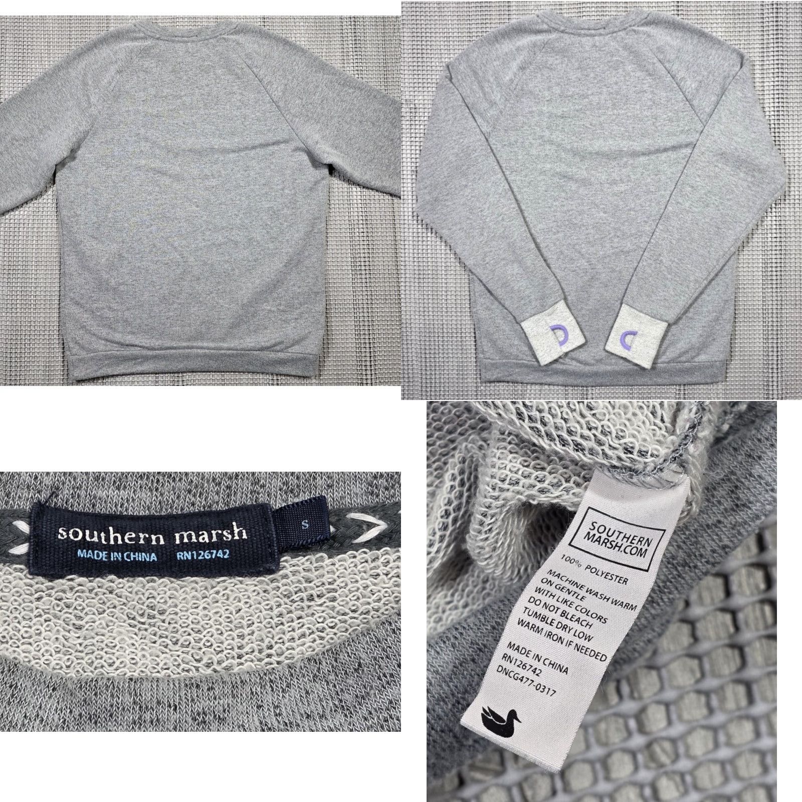 Vintage Southern Marsh Mens Sweatshirt Asheville Terry Gray Dotted Crewneck Pullover S-Size, Embroidered Logo, Stretch Cuffs, Carded, Preppy Golf Style Size US S / EU 44-46 / 1 - 8 Thumbnail