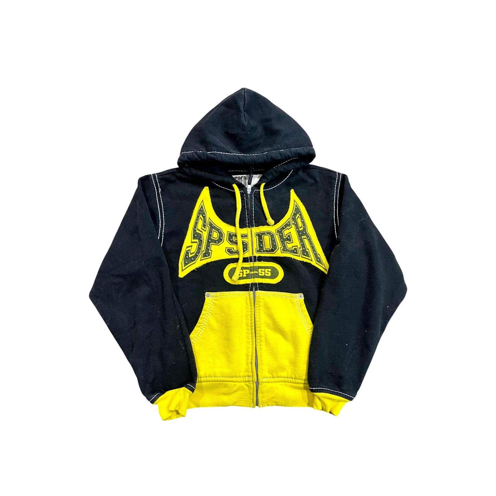 Sp5der Sp5der "Studded" Zip Up Black & Yellow Hoodie Size US XS / EU 42 / 0 - 1 Thumbnail