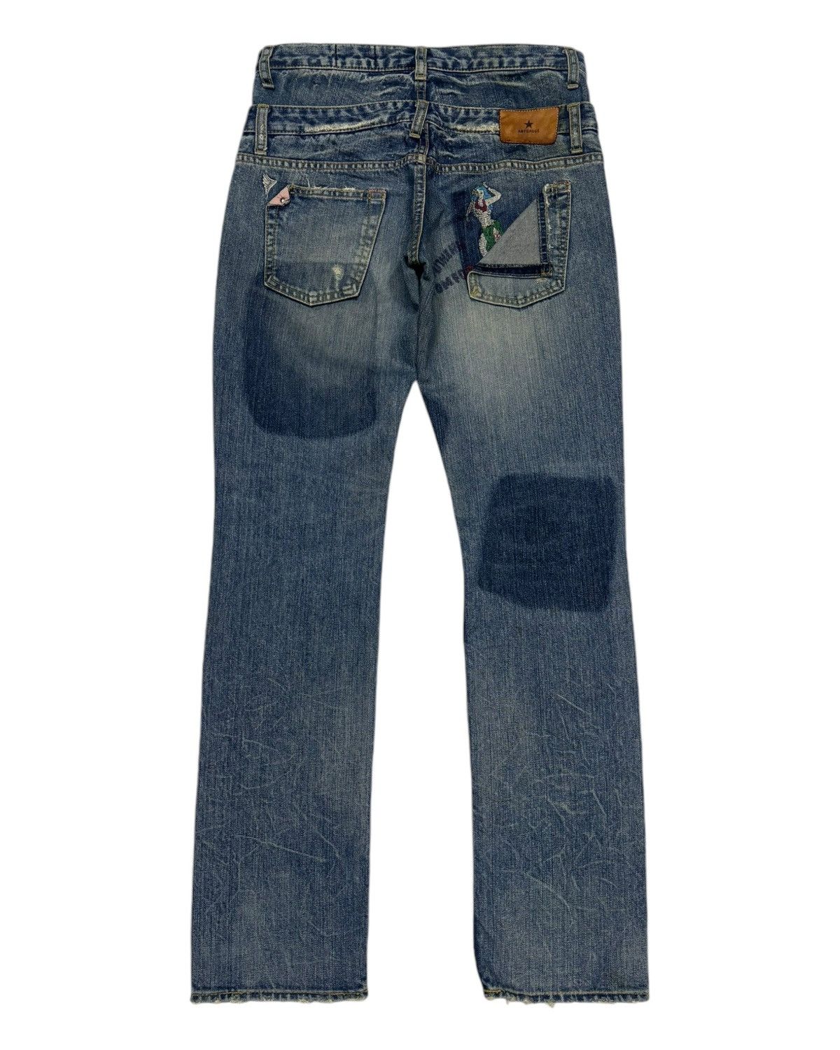 If Six Was Nine Antgauge Double Waist Punk Distressed Denim Jeans Size 29" - 8 Thumbnail