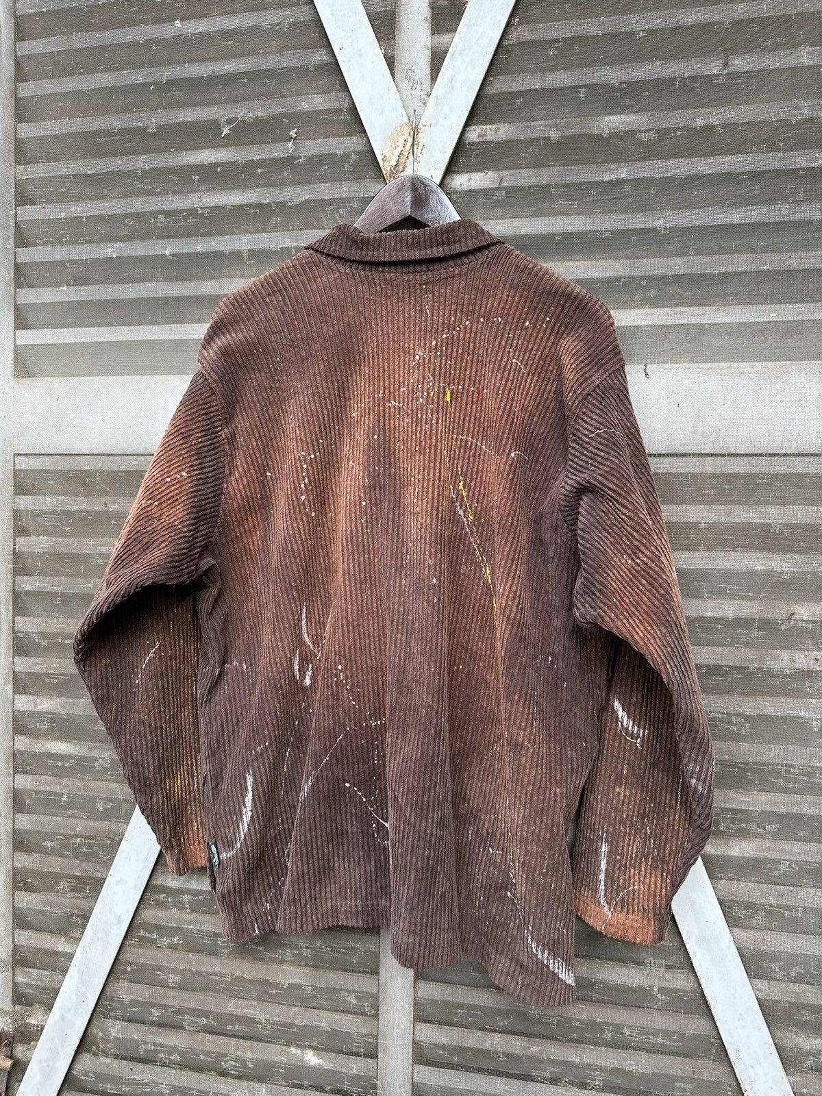 Vintage VTG THRASHED EZZE WEAR BROWN CORDUROY PAINT SPLATTER JACKET Size US XL / EU 56 / 4 - 3 Thumbnail
