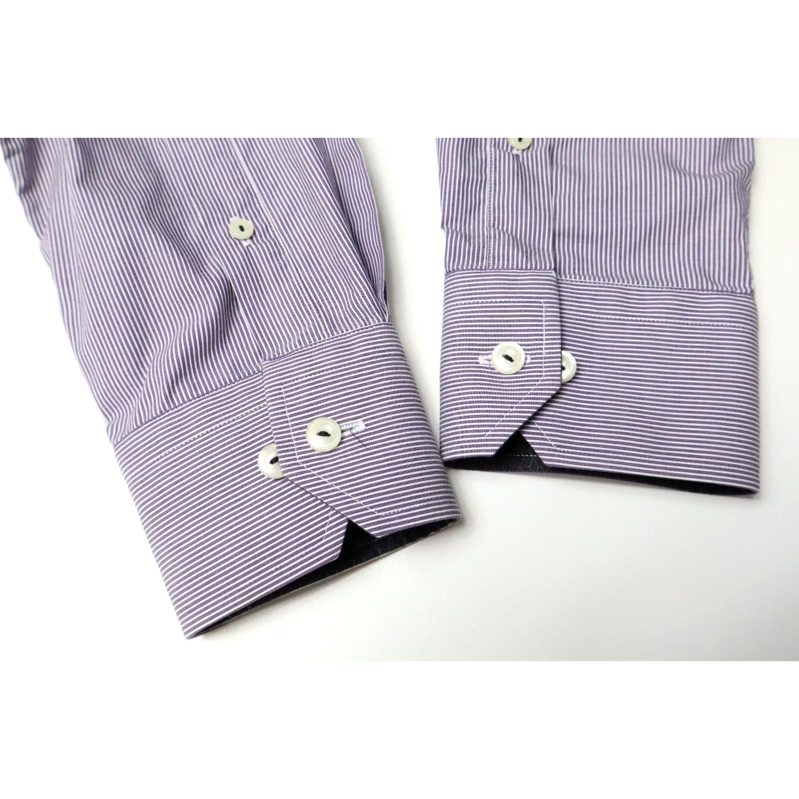 Eton ETON Contemporary Fine Twill Shirt Men's 43 / 17 Collared Button-Up Striped Purple Size US XL / EU 56 / 4 - 6 Thumbnail