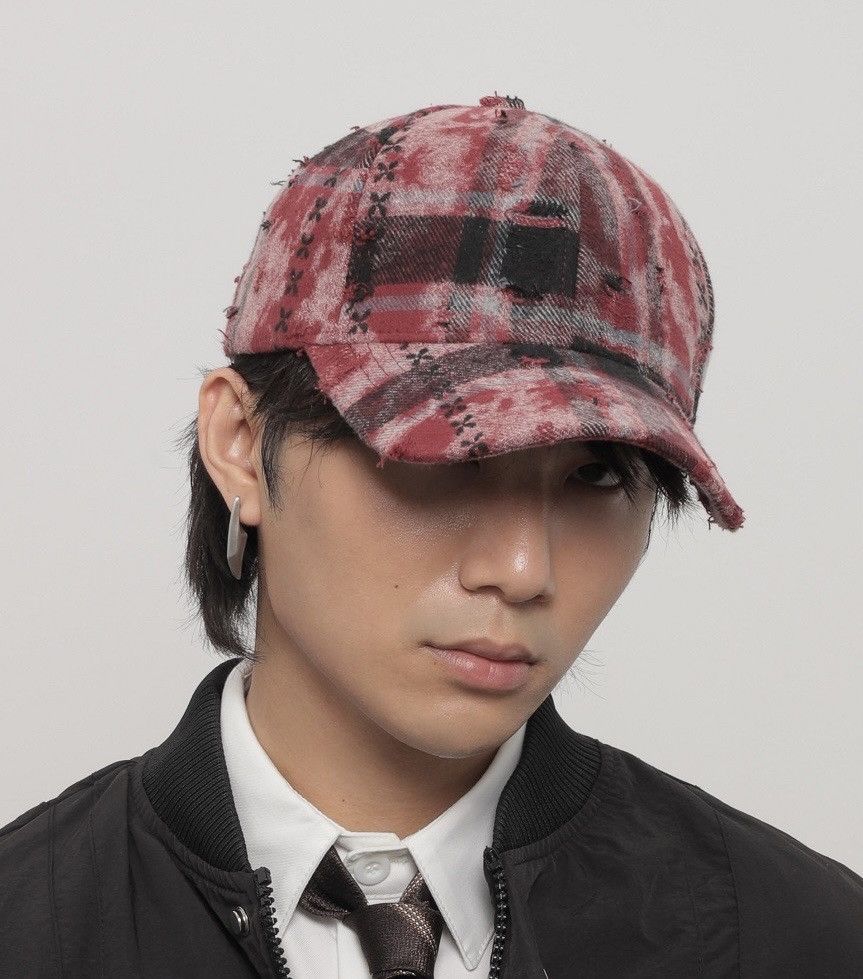 Japanese Brand Streetwear retro punk vintage distressed raw plaid check cap Size ONE SIZE - 2 Thumbnail