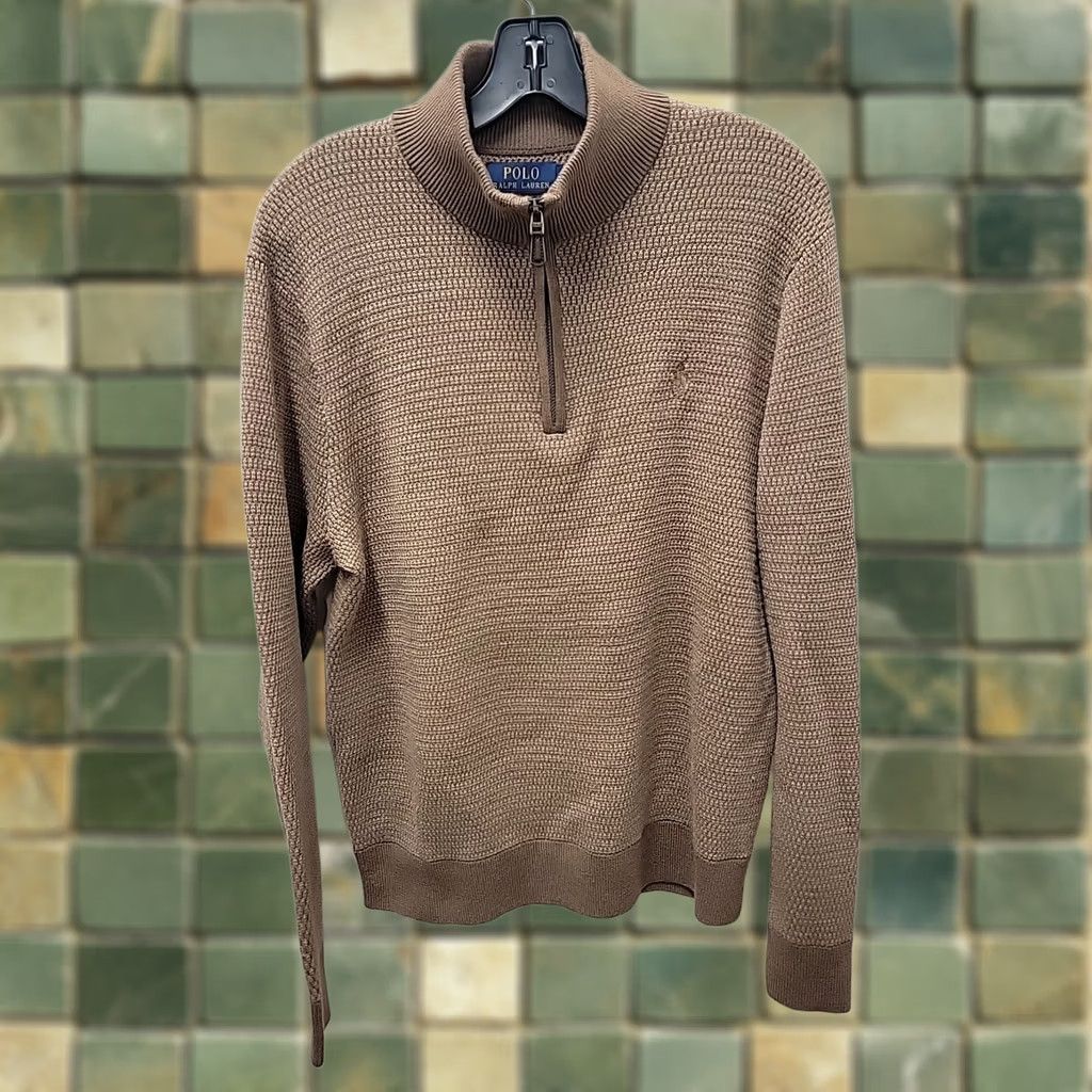 Polo Ralph Lauren Polo Ralph Lauren Sweater 1/4 Zip Mens M Brown Merino Wool Size US M / EU 48-50 / 2 - 1 Thumbnail