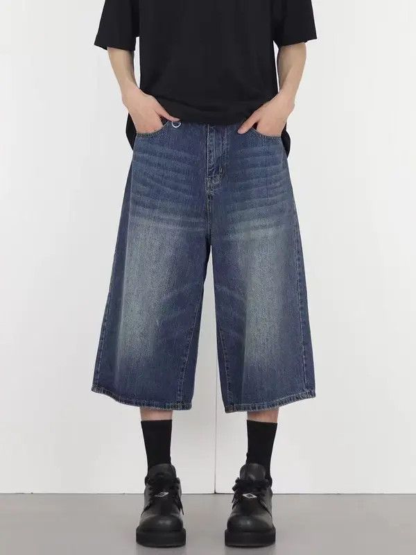 Japanese Brand VIBE Vintage washed distressed loose straight denim shorts Size US 32 / EU 48 - 5 Thumbnail