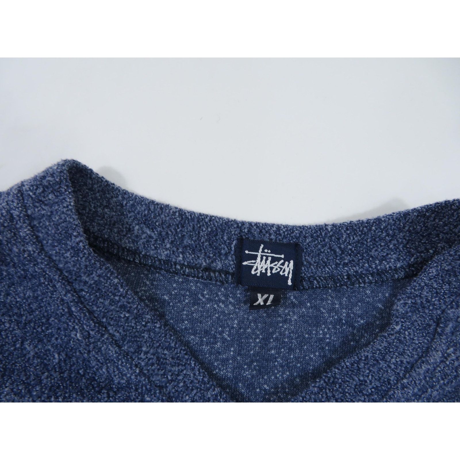 Stussy Stussy Long Sleeve Thick Shirt Blue V-neck Sz L-XL Size US L / EU 52-54 / 3 - 3 Thumbnail