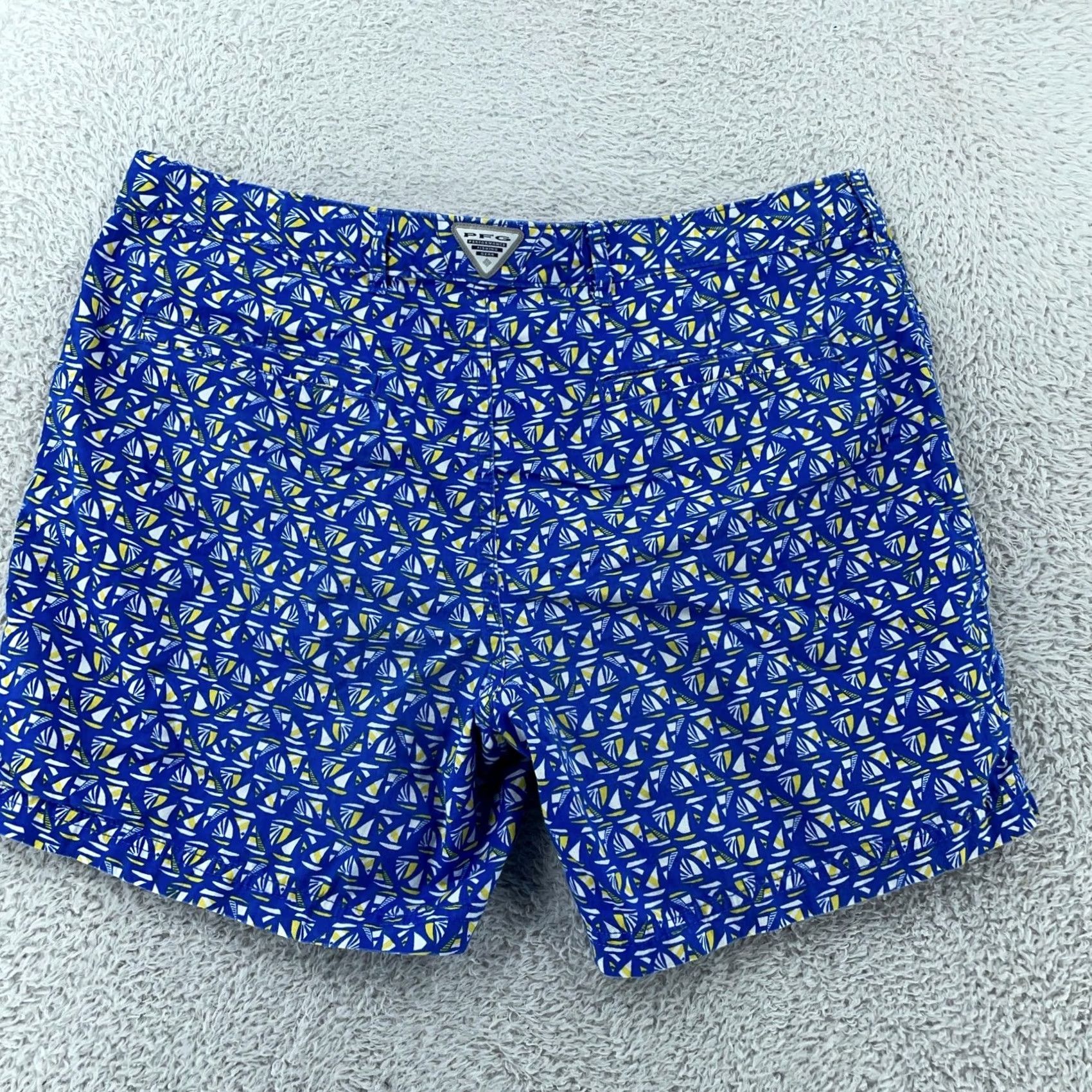 Nautica Columbia Womens 12 Shorts 36x6 Sailboat Print Cotton Nautical Blue Sailboat Geometric Vintage Beach Athletic Fishing Mens Womens Boys Girls Size 34" / US 12 / IT 48 - 2 Thumbnail