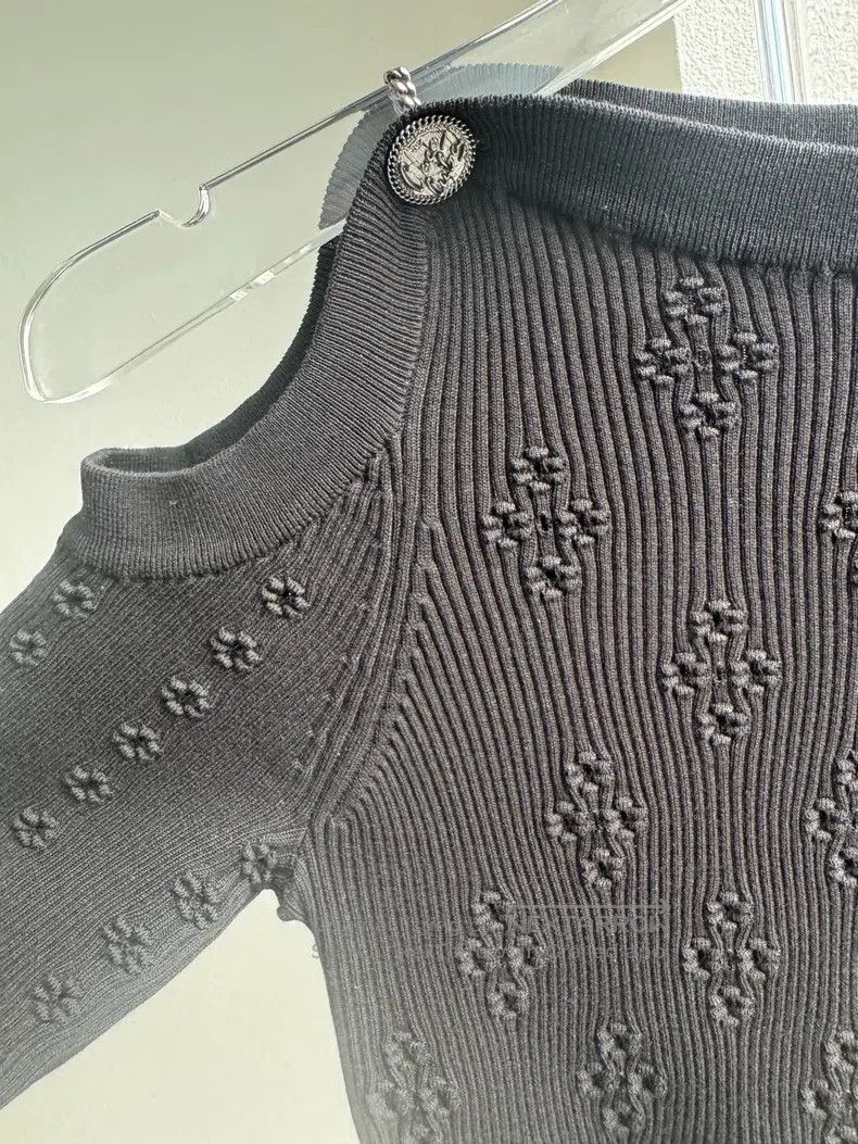 Chanel Chanel One-shoulder half-sleeved knitted sweater Size XXS / US 00 / IT 34 - 6 Thumbnail