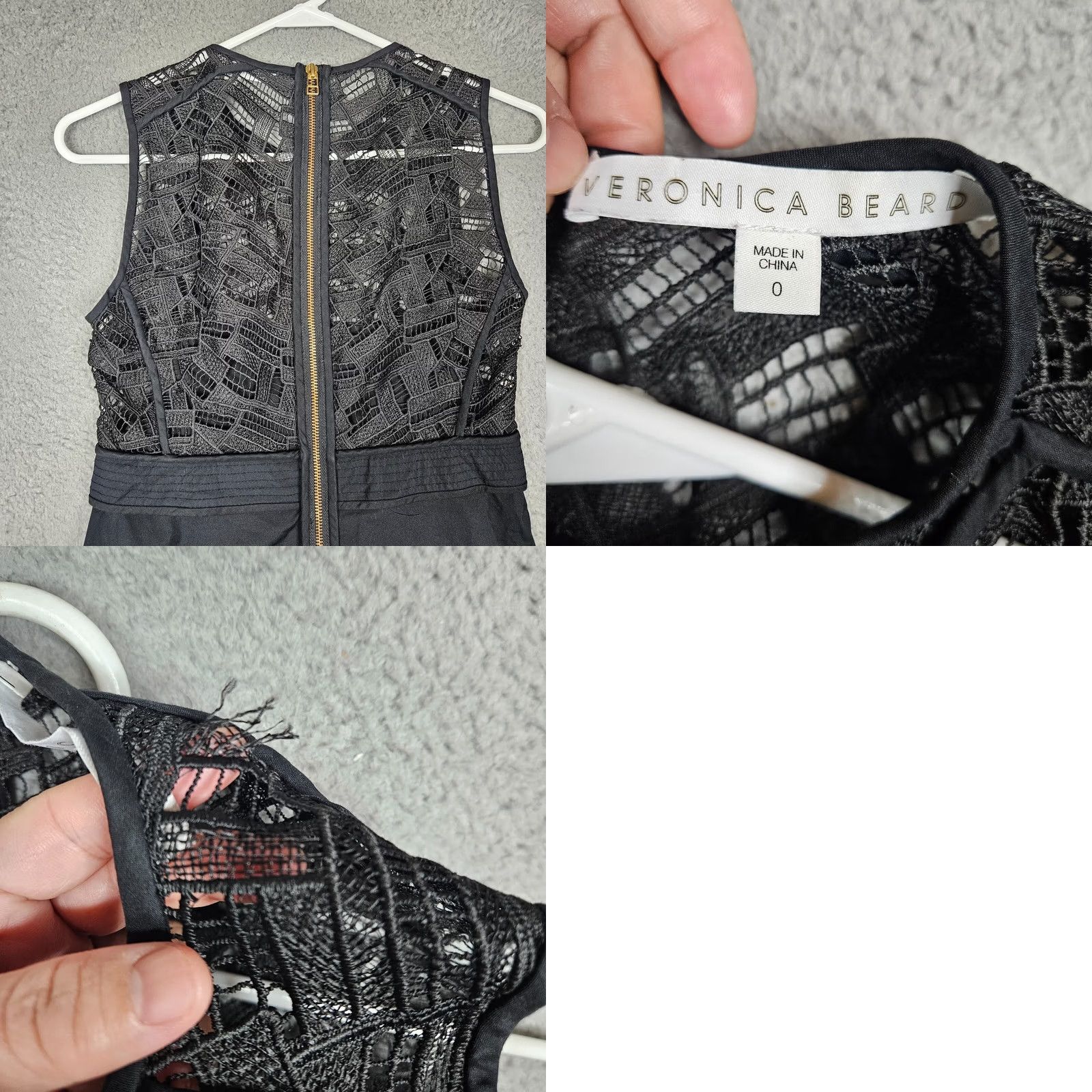 Veronica Beard VERONICA BEARD Black Lace Sleeveless Cotton Top Size 0 Blouse Women Crew Neck Casual Addl Flaws Free Label Size XS / US 0-2 / IT 36-38 - 8 Thumbnail