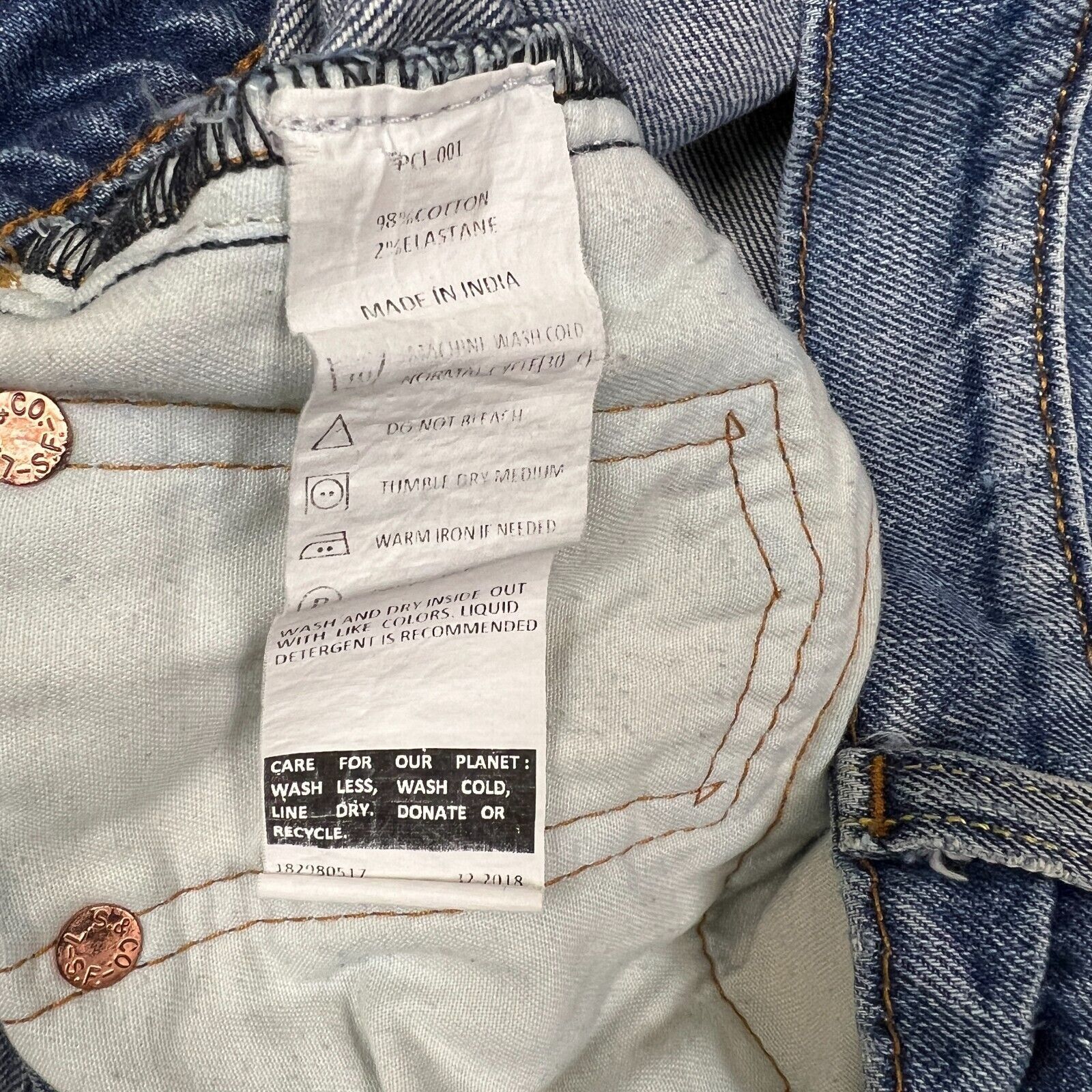 Levi's × Vintage Levi's 511 Jeans 30x31 Slim Fit Distressed Denim Pants Size US 30 / EU 46 - 11 Thumbnail