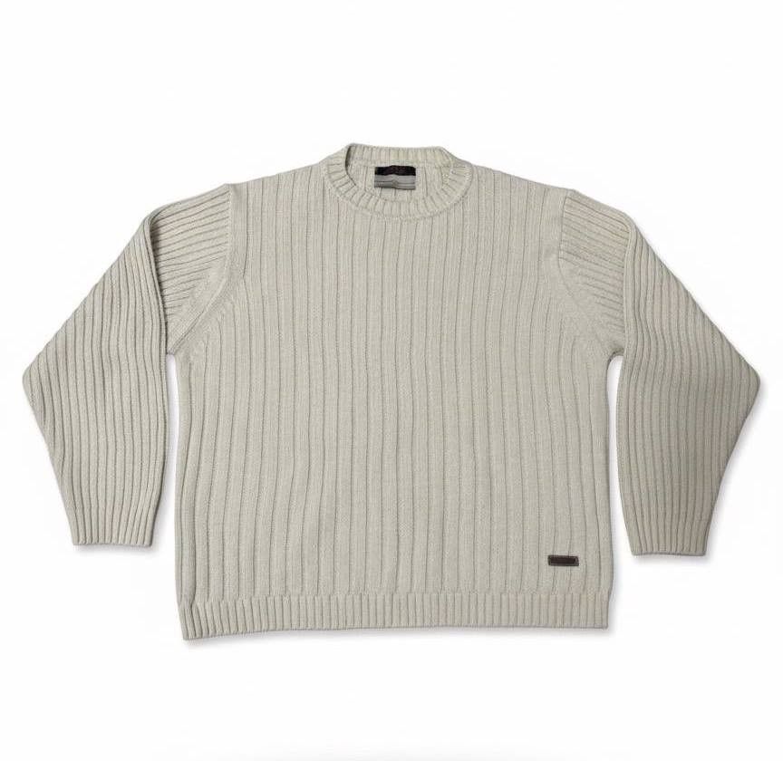 Vintage Vintage MTL Crewneck Sweater - Cream/Off-White Ribbed Knit Size US L / EU 52-54 / 3 - 1 Thumbnail
