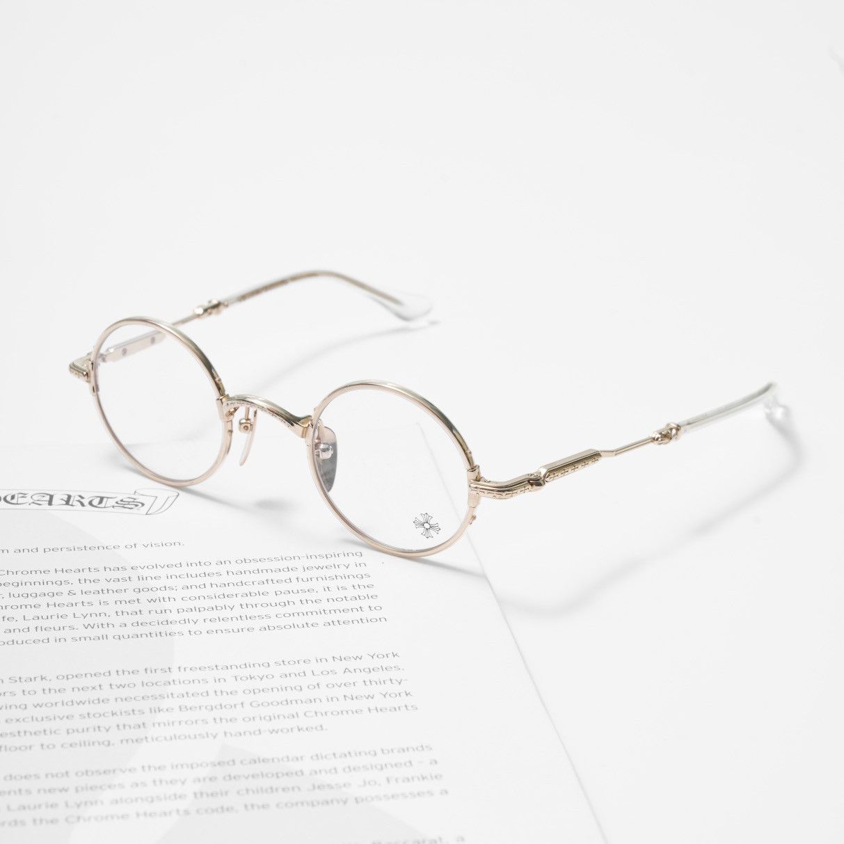 Chrome Hearts CHROME HEARTS EDITH F CRYSSTAL/ GOLD PLATED GLASSES Size ONE SIZE - 1 Thumbnail