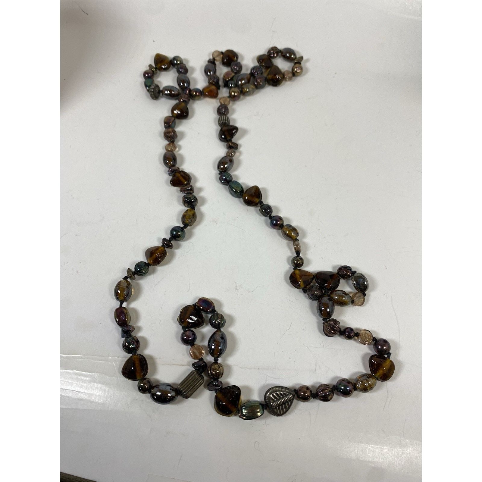 Other Vintage Iridescent Topaz Glass Beaded Necklace Size ONE SIZE - 6 Thumbnail