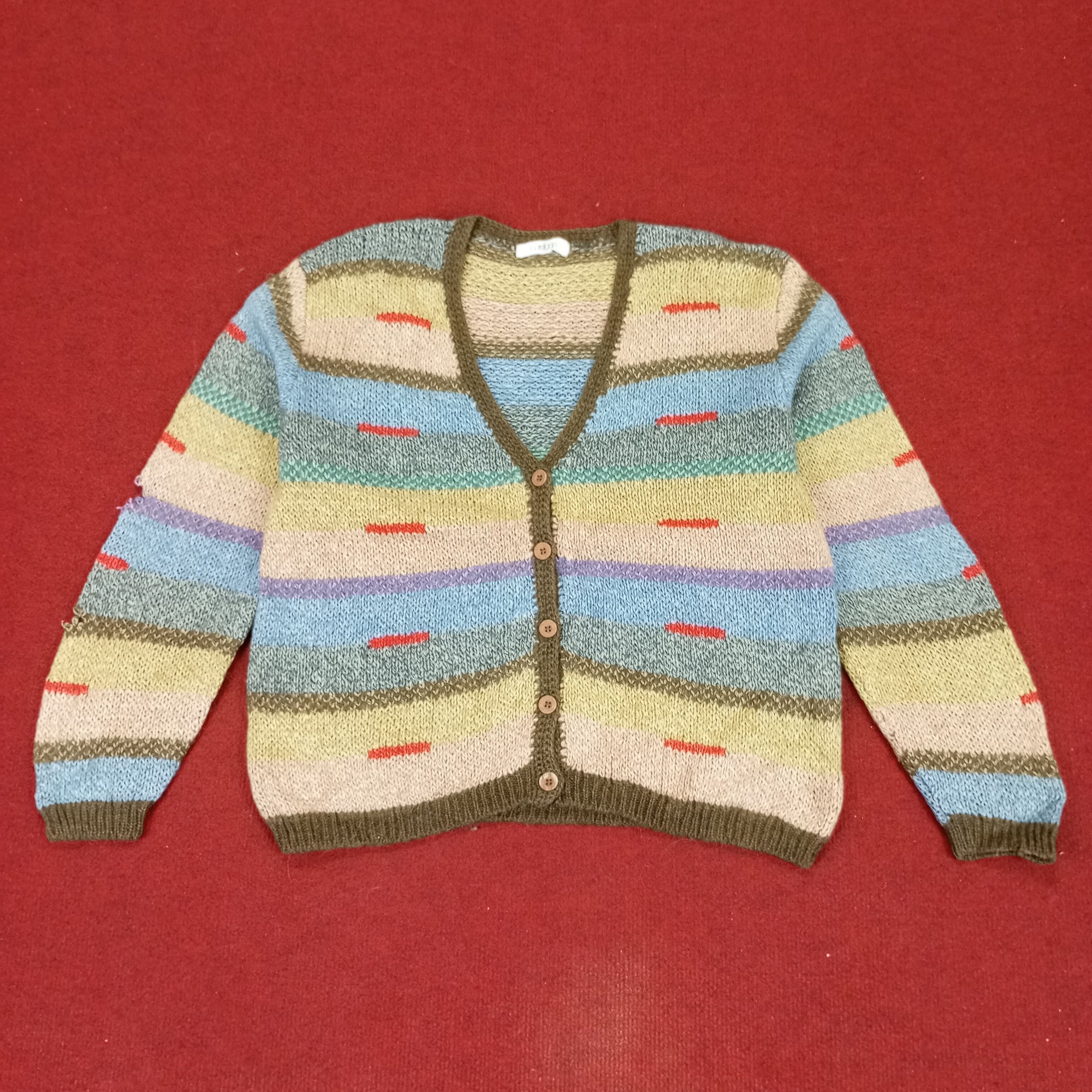 Vintage Cardigan Colourful Design Distressed Knitwear Sweater Size US S / EU 44-46 / 1 - 1 Thumbnail