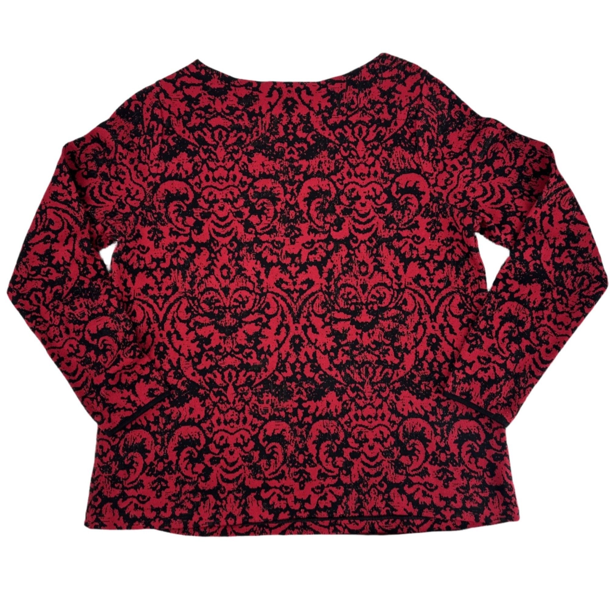 J. Jill J. Jill Ornamental Damask Knit Pullover - Women's MP Size M / US 6-8 / IT 42-44 - 2 Thumbnail