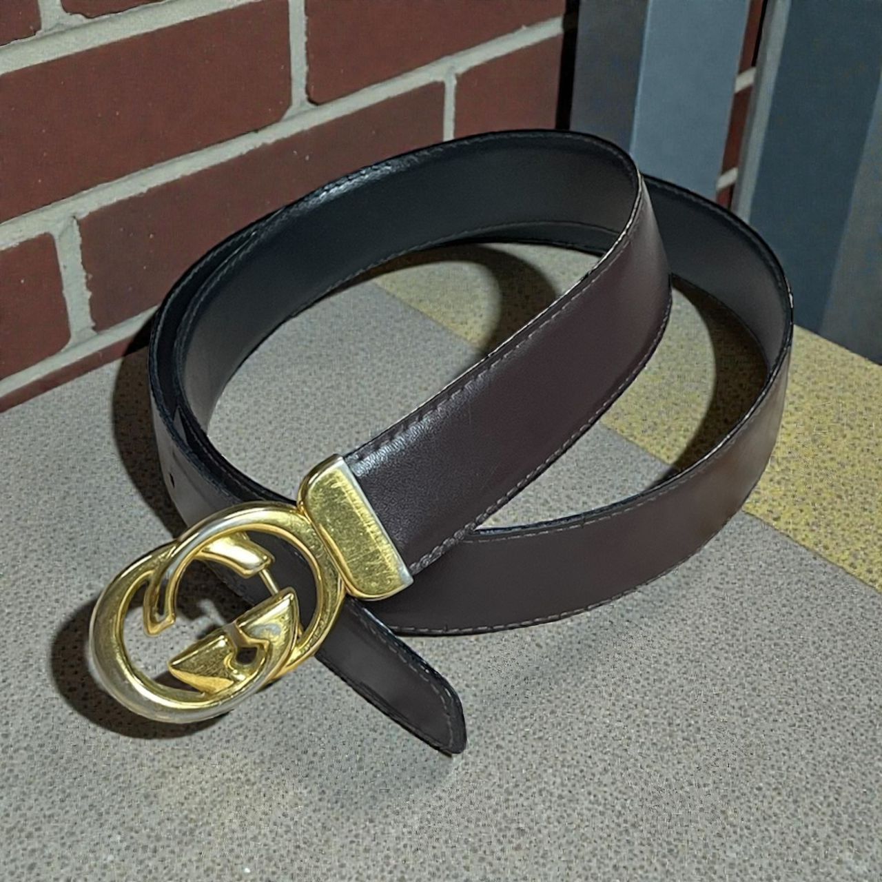 Gucci Vintage Gucci GG Leather Belts Size ONE SIZE - 1 Thumbnail