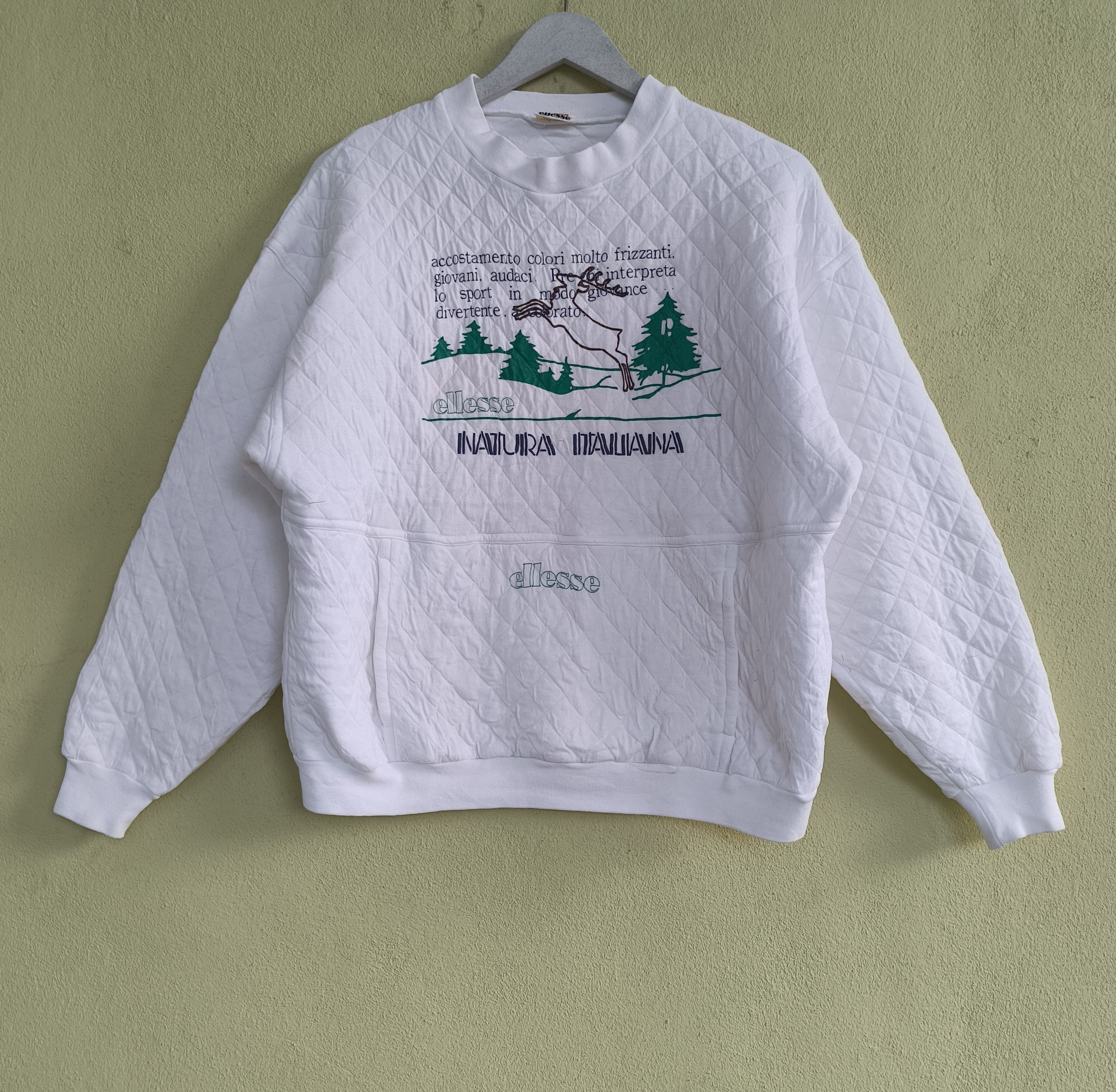Ellesse × Vintage Vtg ELLESSE quilted sweatshirt Size US M / EU 48-50 / 2 - 1 Thumbnail